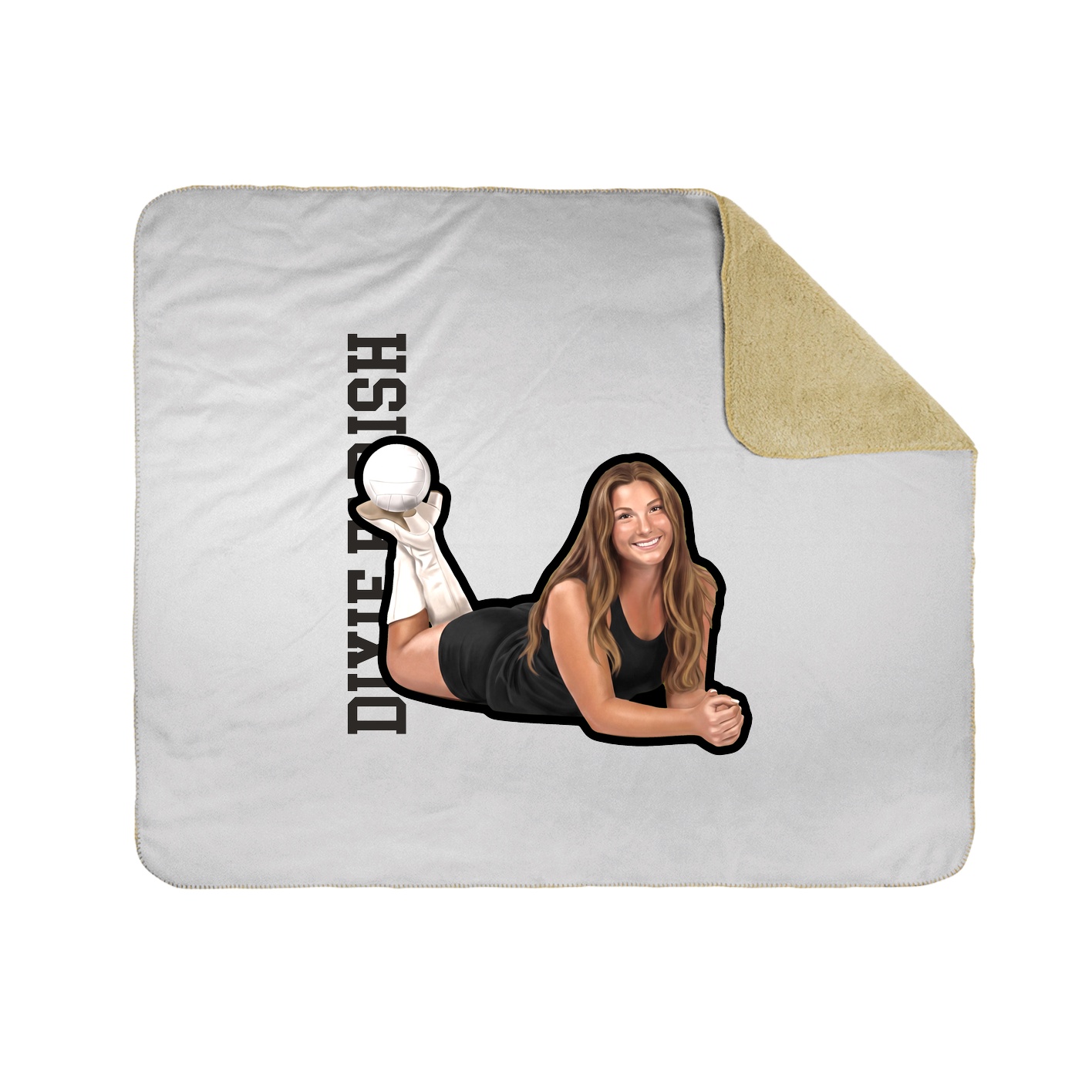 Throw Blanket — Name Vertical in White