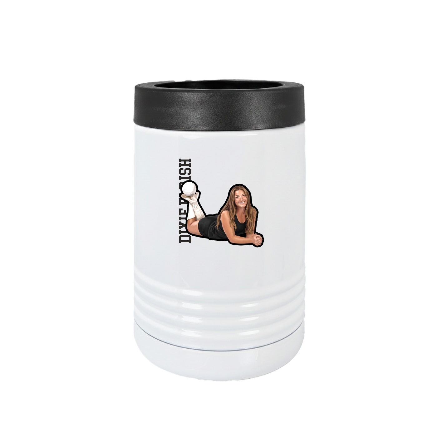 Beverage Holder — Name Vertical in White