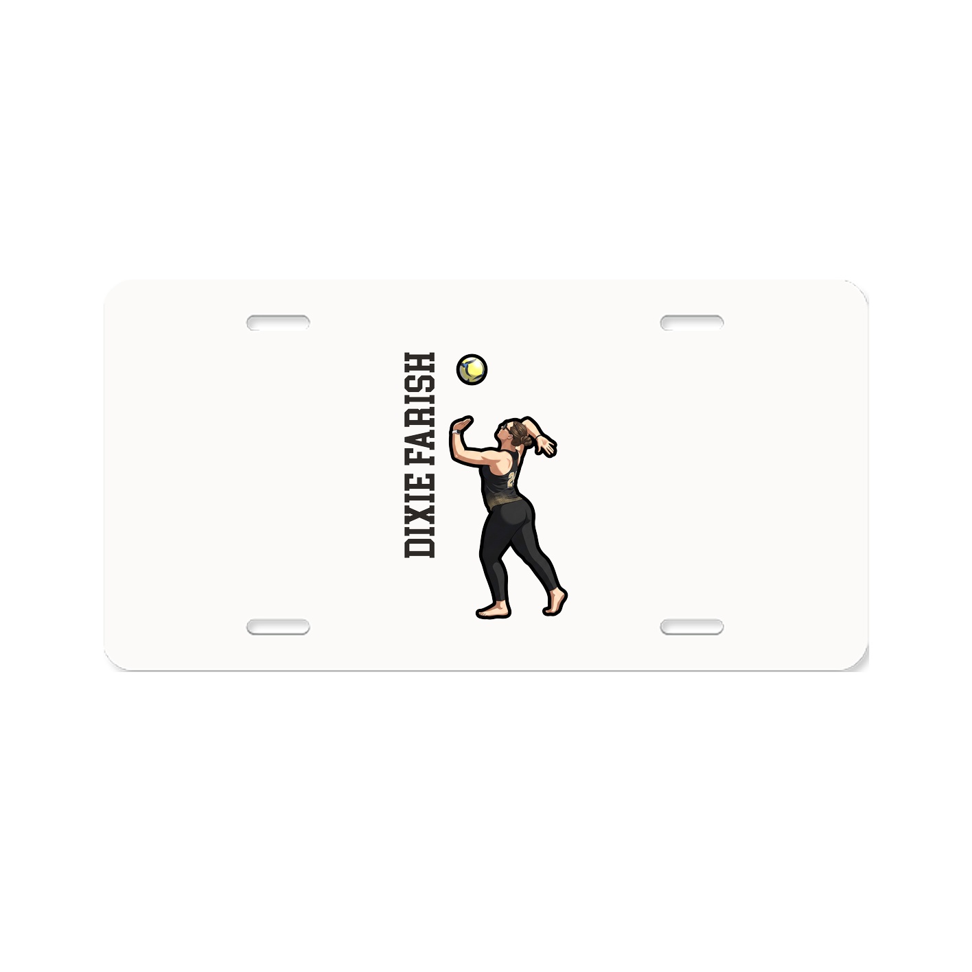 License Plate — Name Vertical in Classic