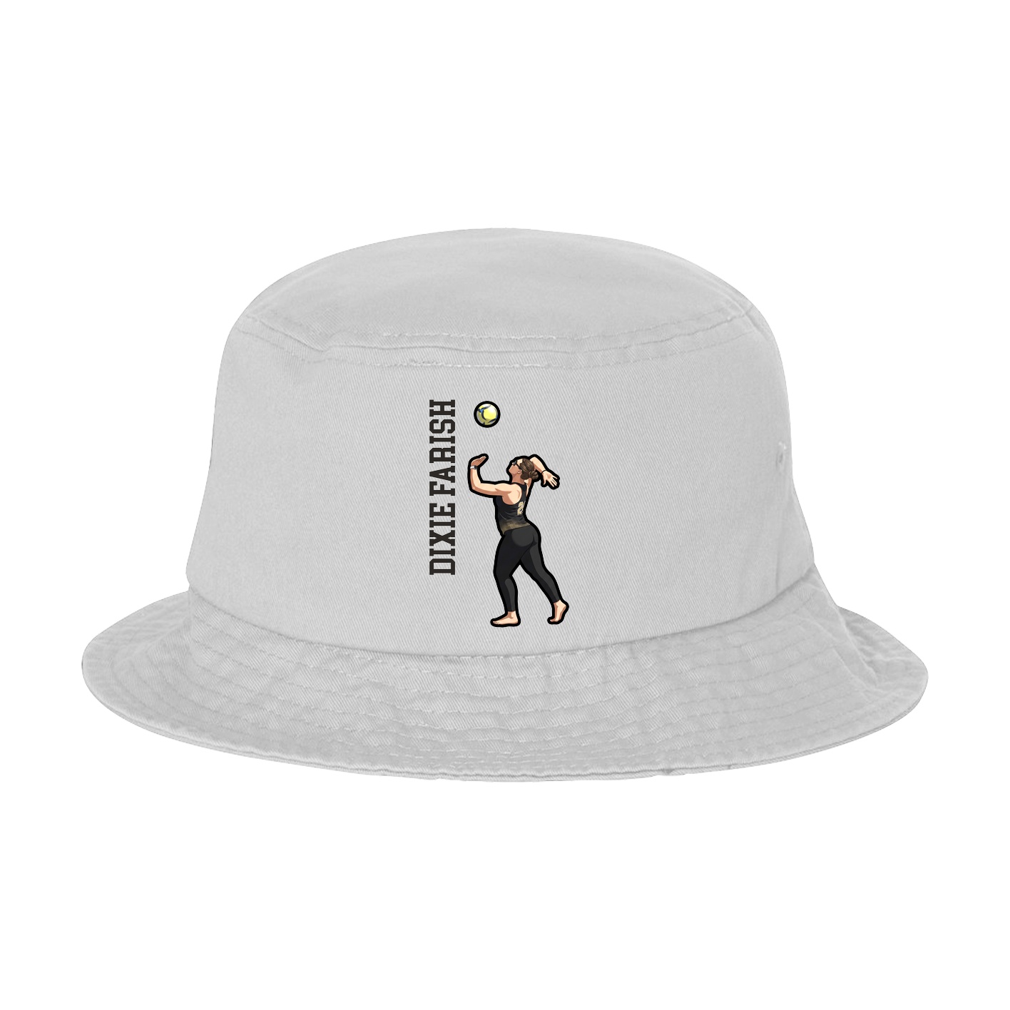 Bucket Cap — Name Vertical in White