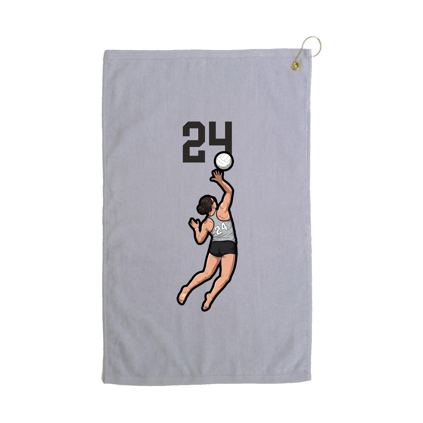 Golf Towel — Number Top in Grey