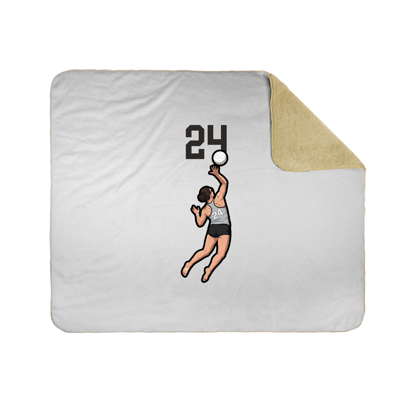Throw Blanket — Number Top in White