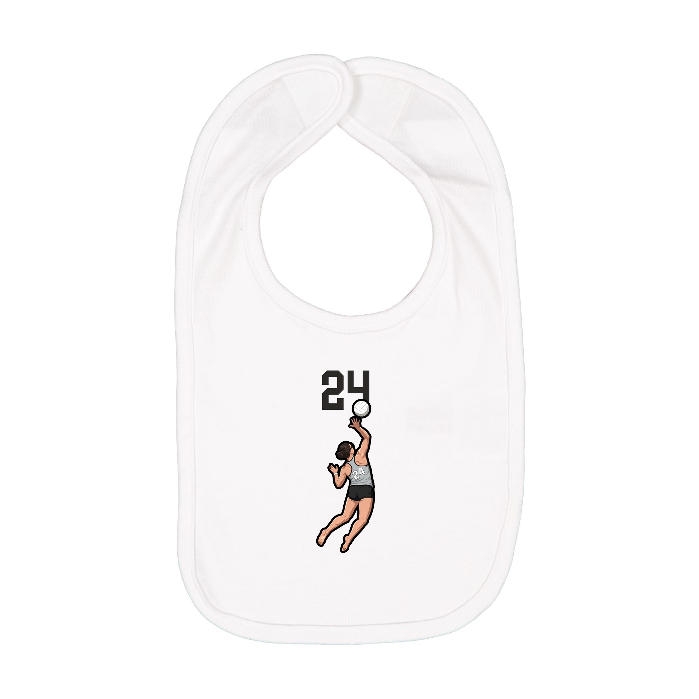 Infant Bib — Number Top in White