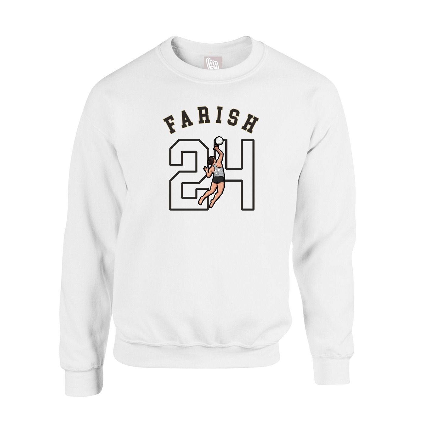 Fleece Crew — Shirsey Arch in White