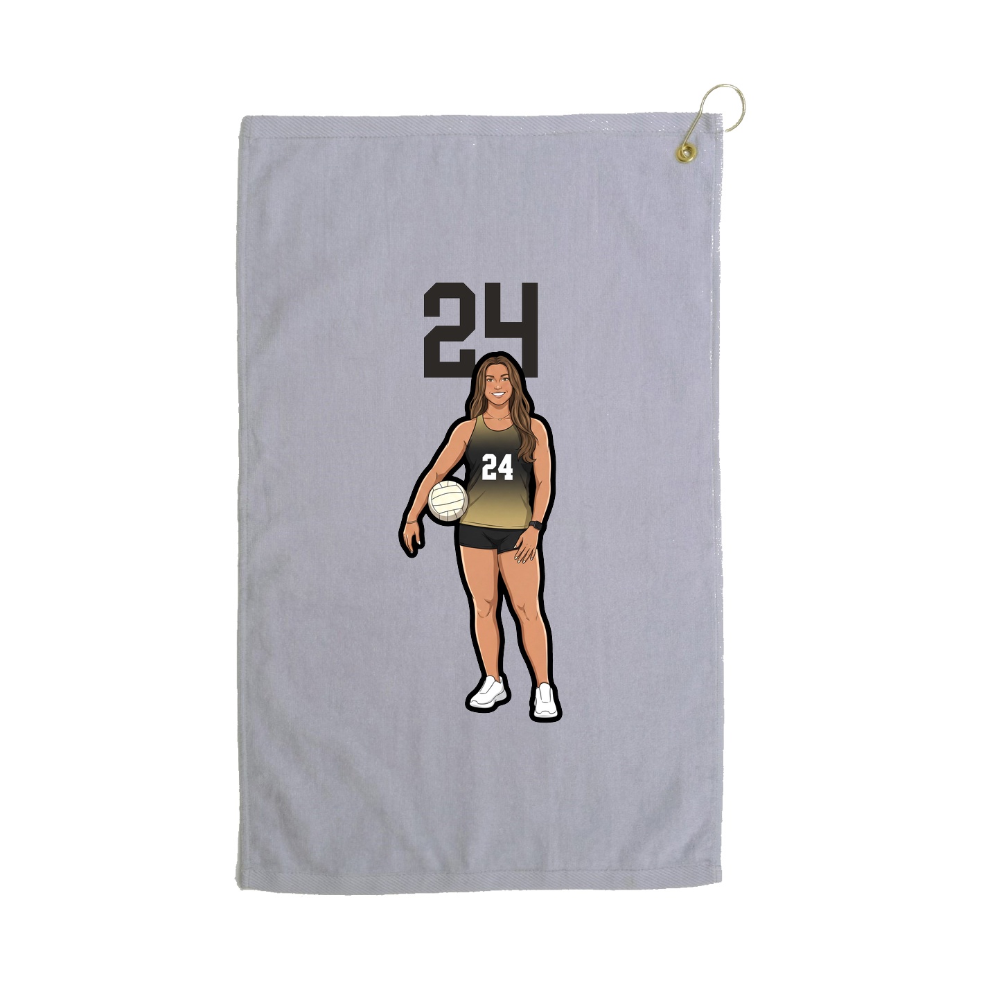 Golf Towel — Number Top in Grey