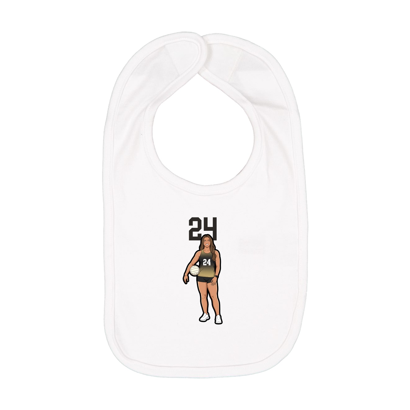 Infant Bib — Number Top in White