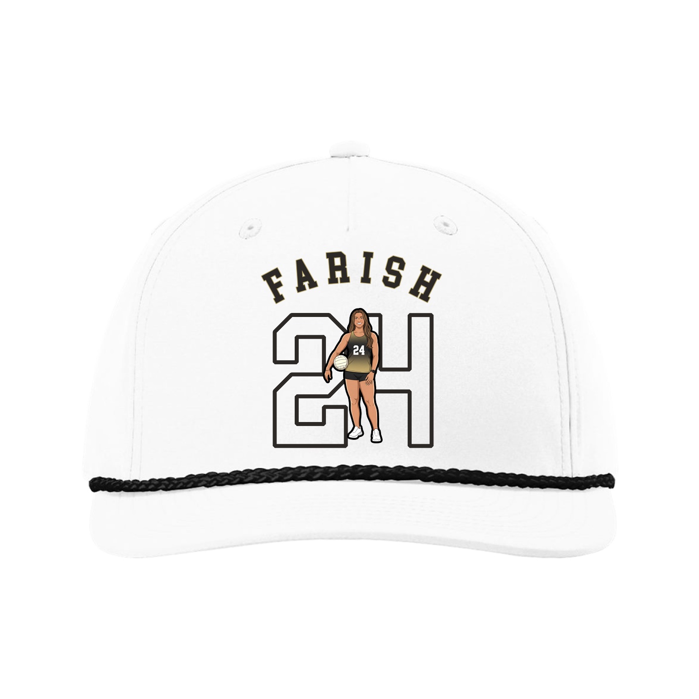 Five-Panel Classic Rope Cap — Shirsey Arch in White