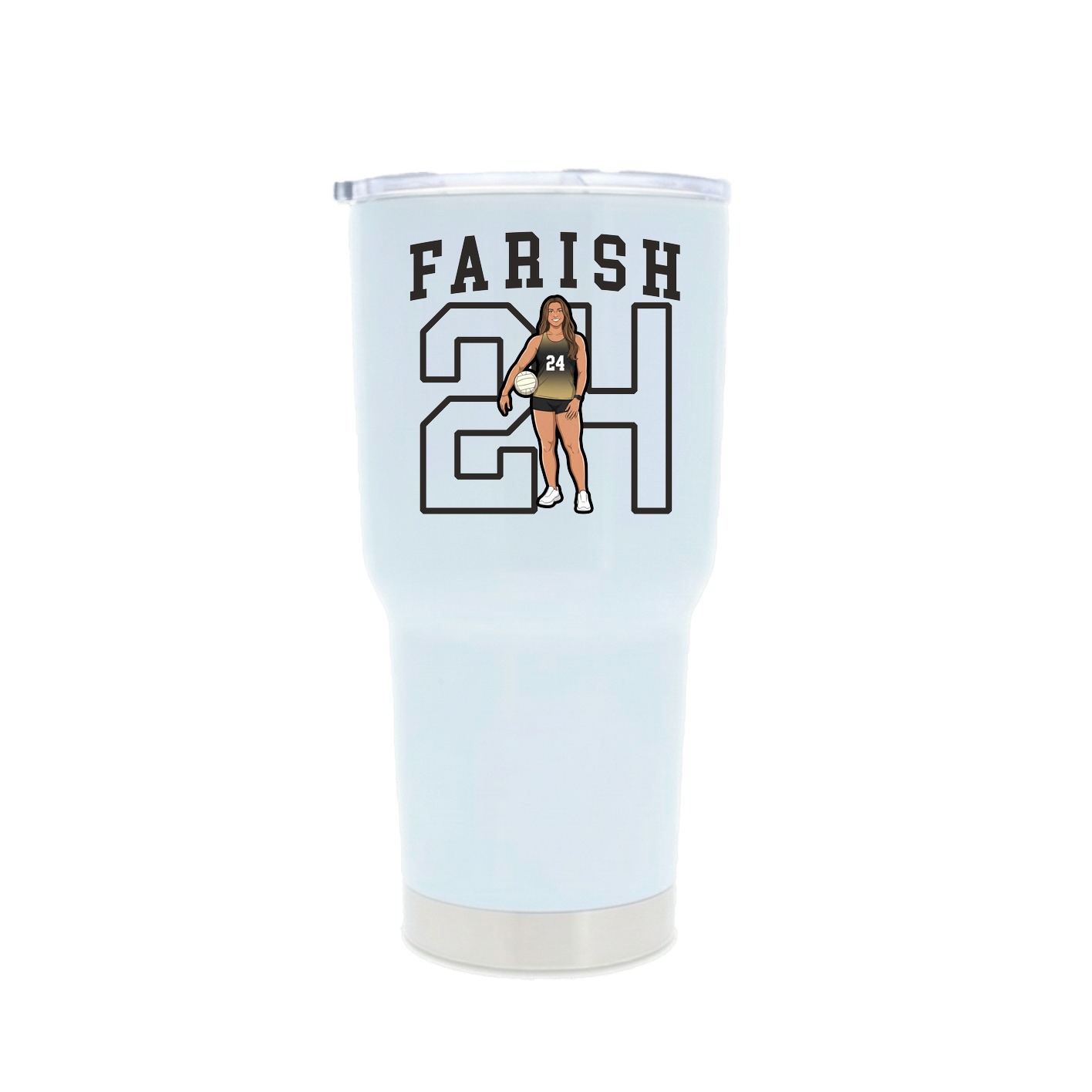 30oz Stainless Steel Tumbler — Shirsey in White
