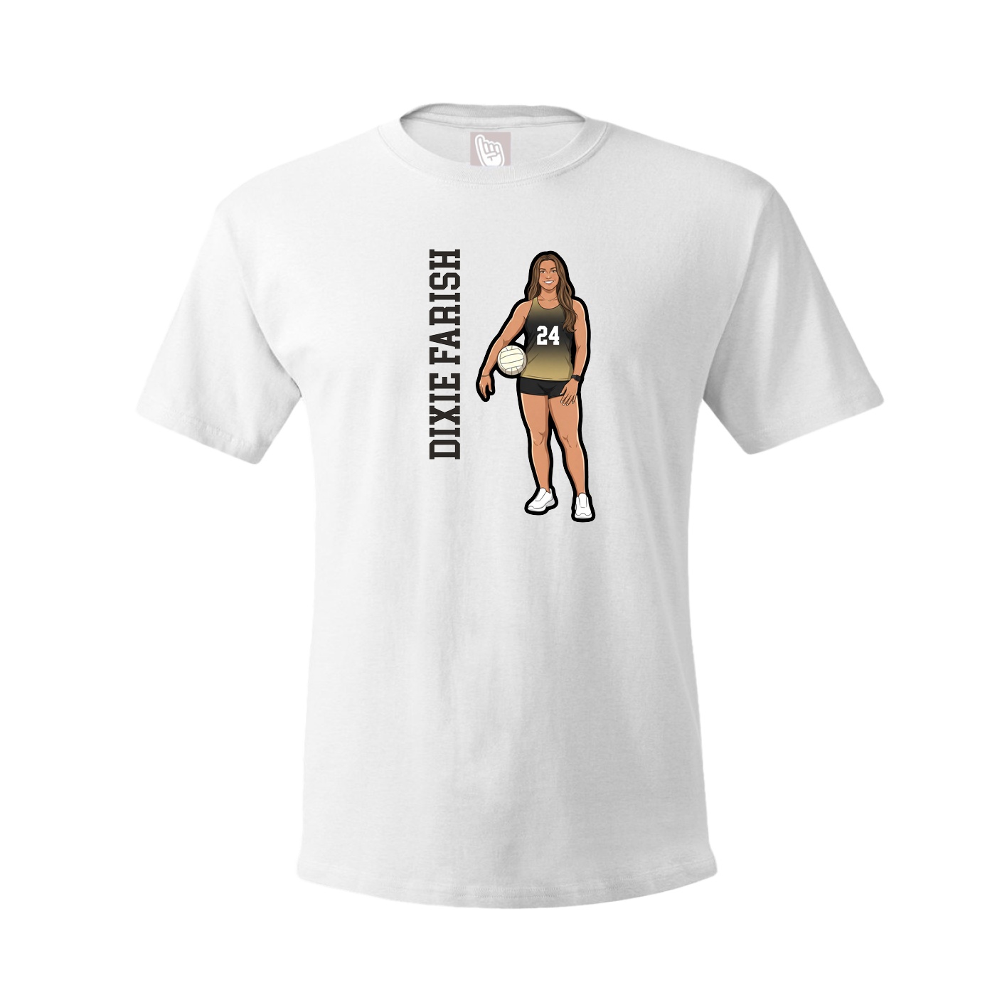 Youth Tee — Name Vertical in White
