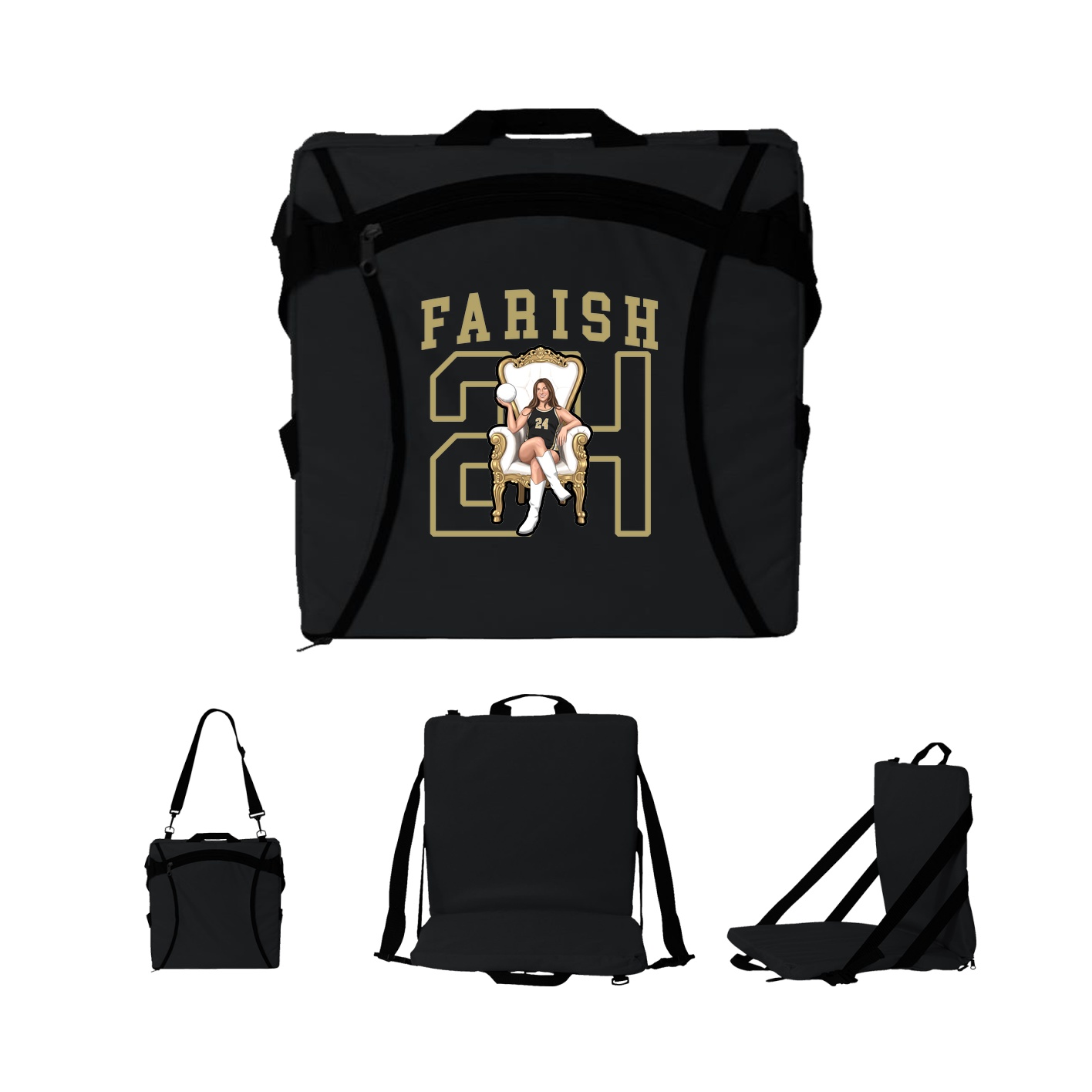 Folding Stadium Seat — Shirsey in Black