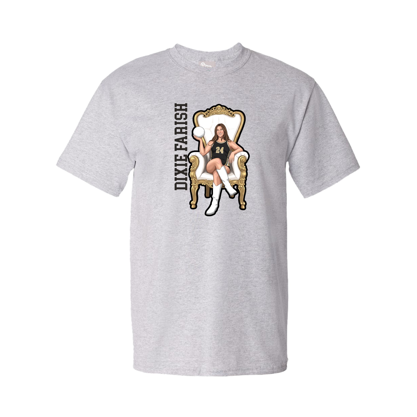Youth Tee — Name Vertical in Grey