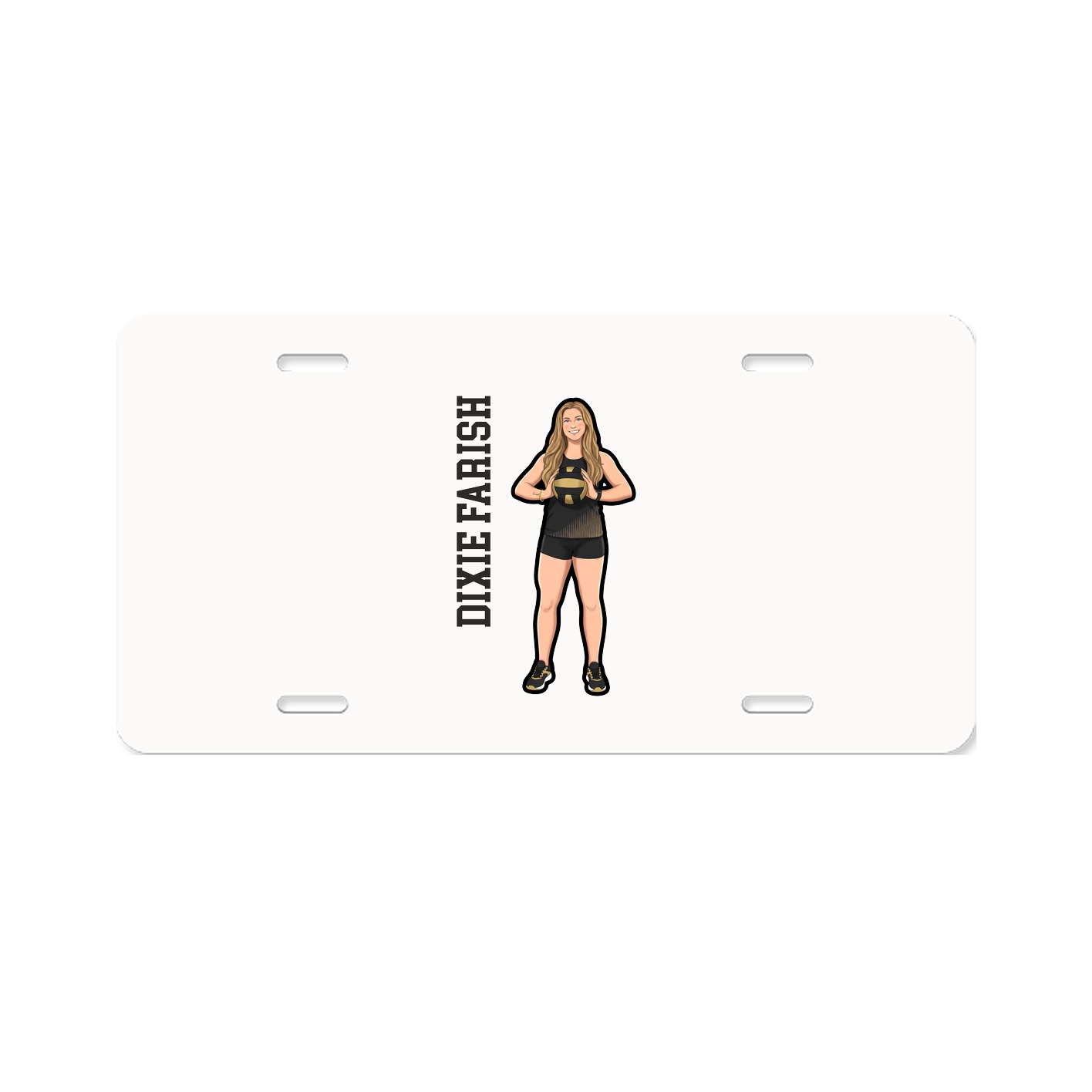 License Plate — Name Vertical in Classic