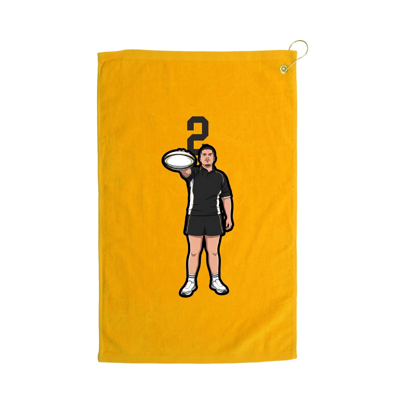 Golf Towel — Number Top in Gold