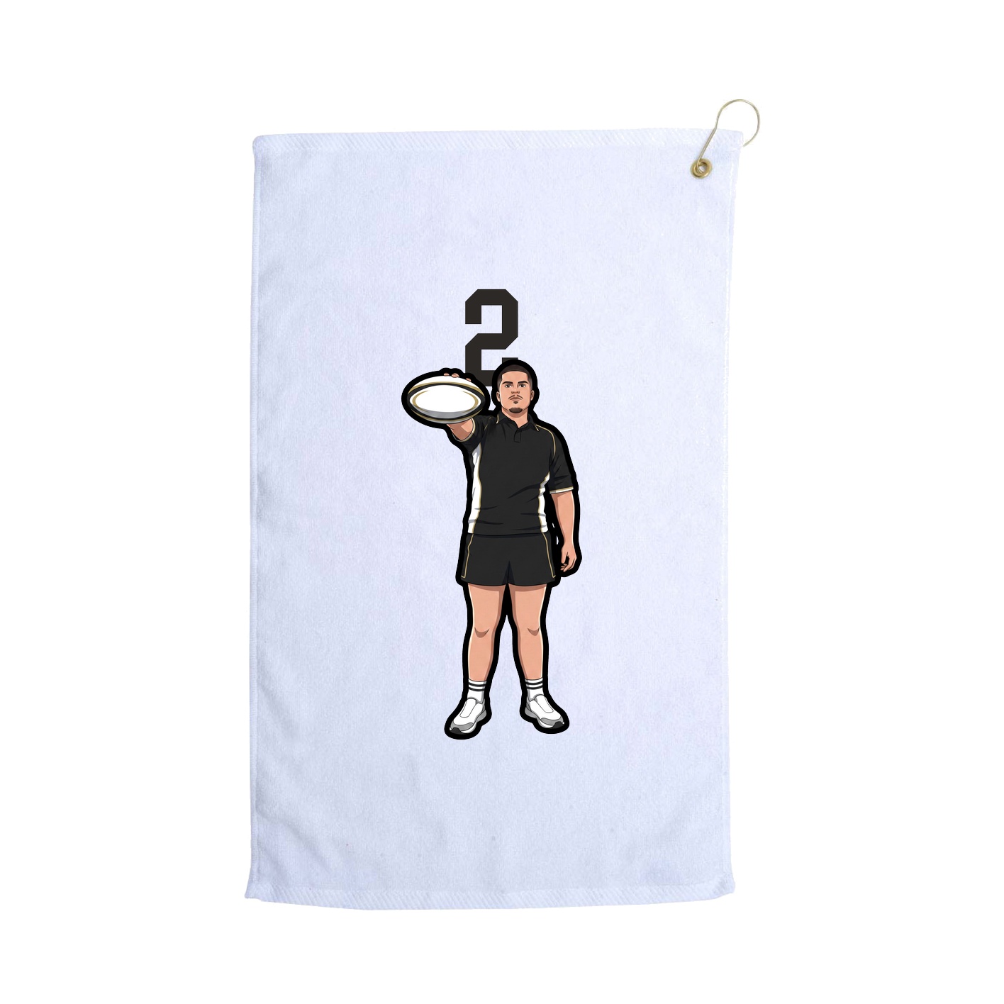 Golf Towel — Number Top in White