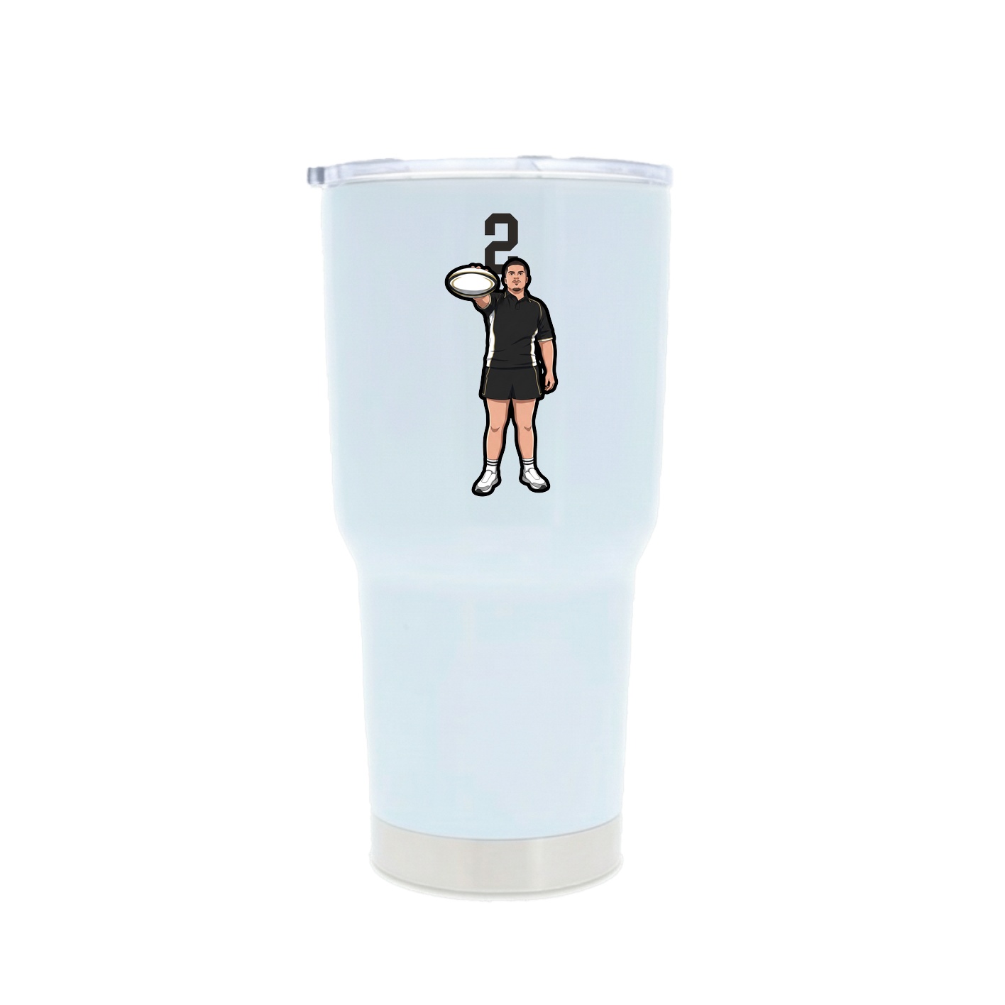 30oz Stainless Steel Tumbler — Number Top in White