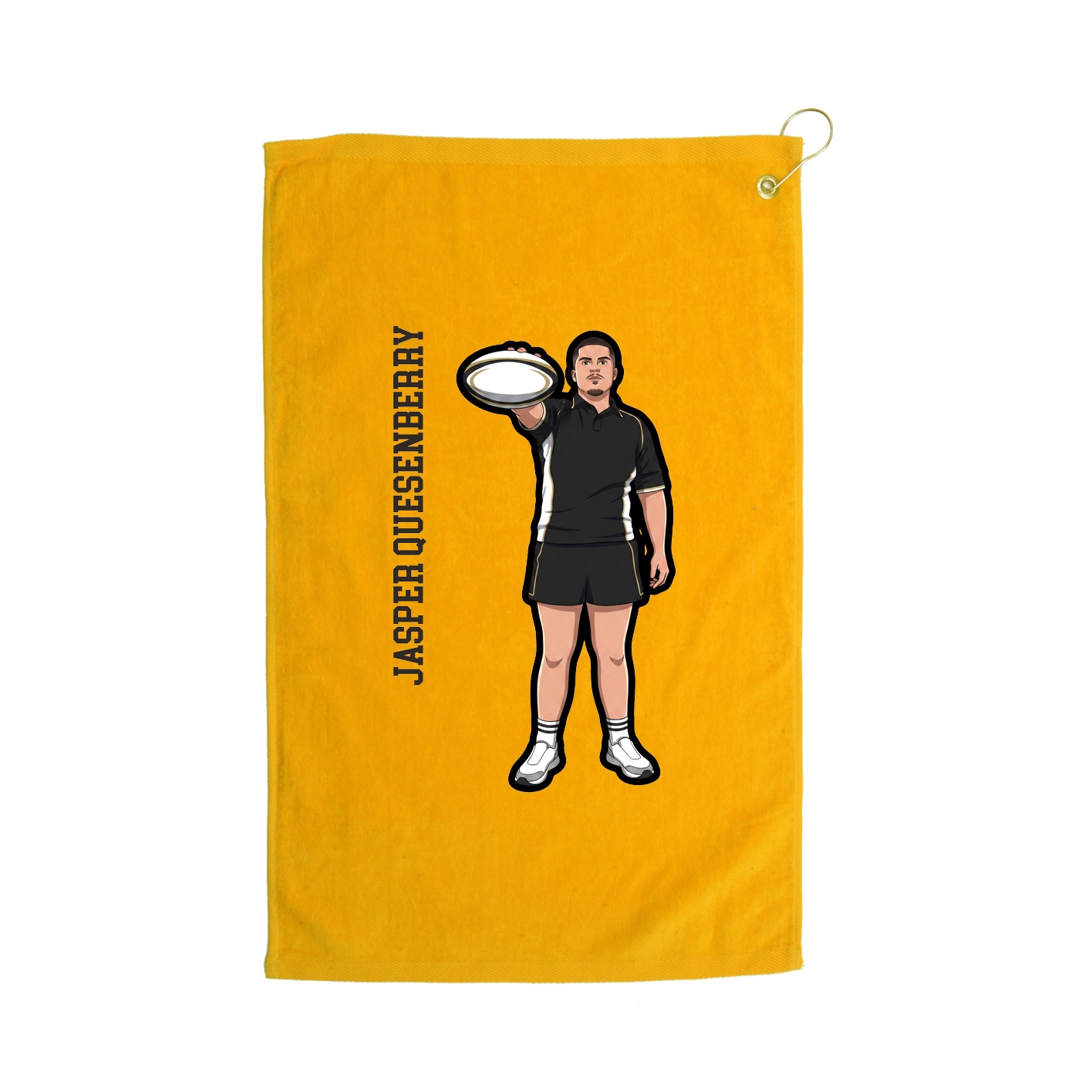 Golf Towel — Name Vertical in Gold