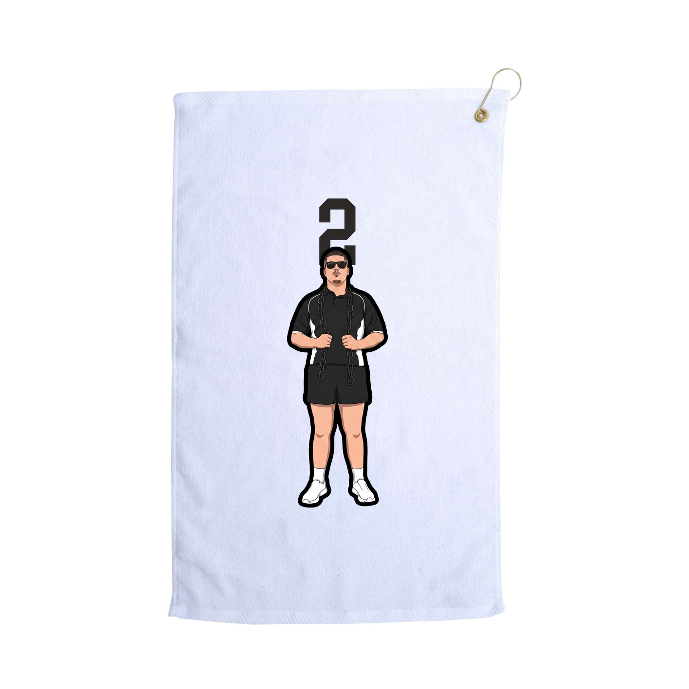 Golf Towel — Number Top in White