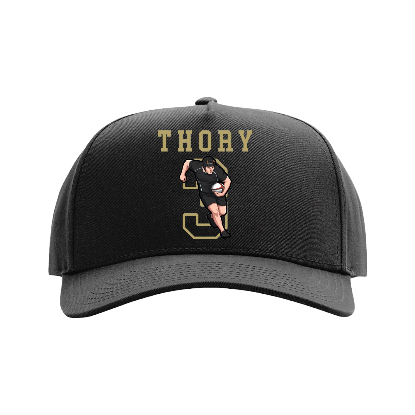 Full Fabric Five-Panel Champ Cap — Shirsey in Black