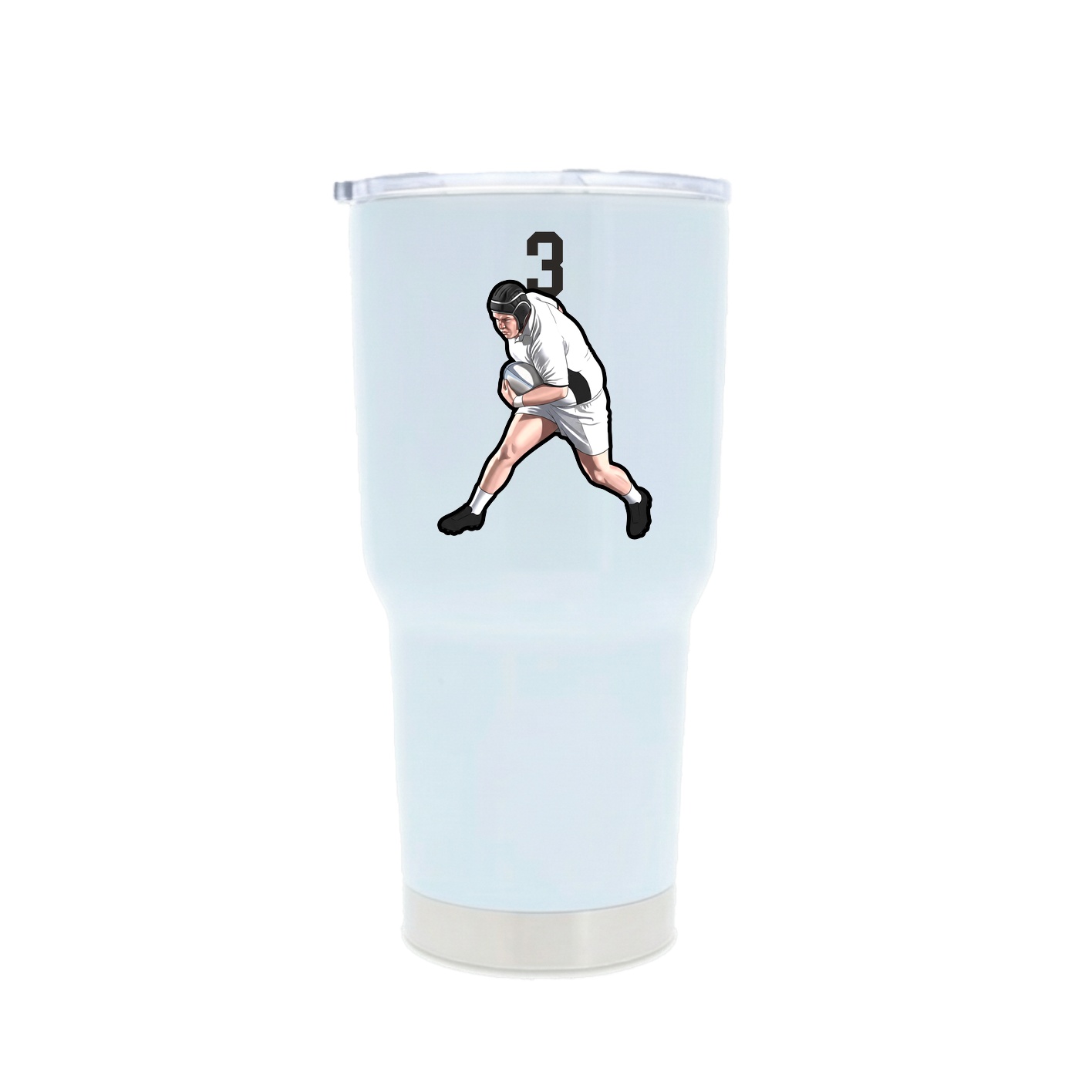 30oz Stainless Steel Tumbler — Number Top in White