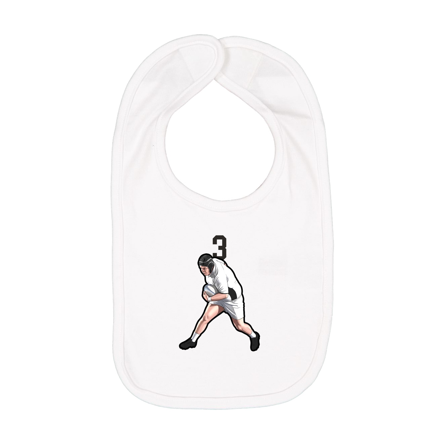 Infant Bib — Number Top in White