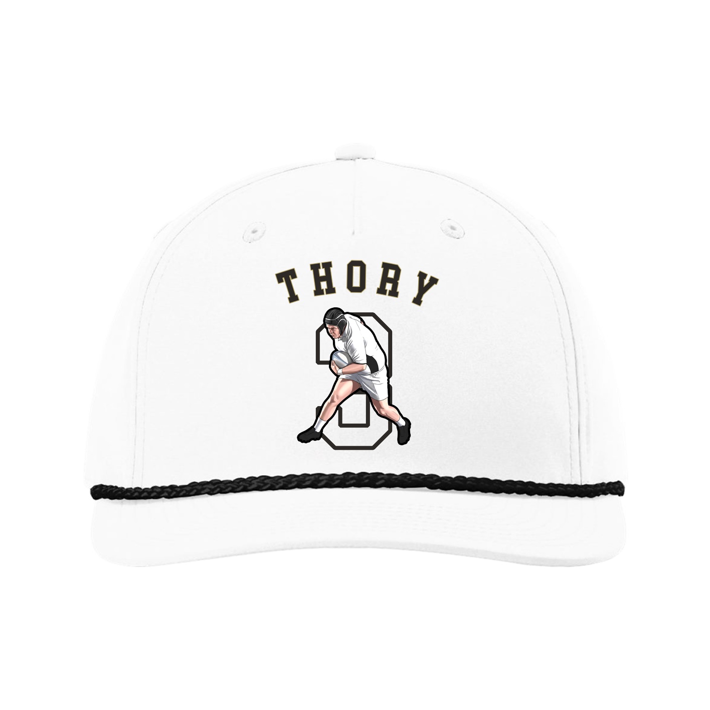 Five-Panel Classic Rope Cap — Shirsey Arch in White
