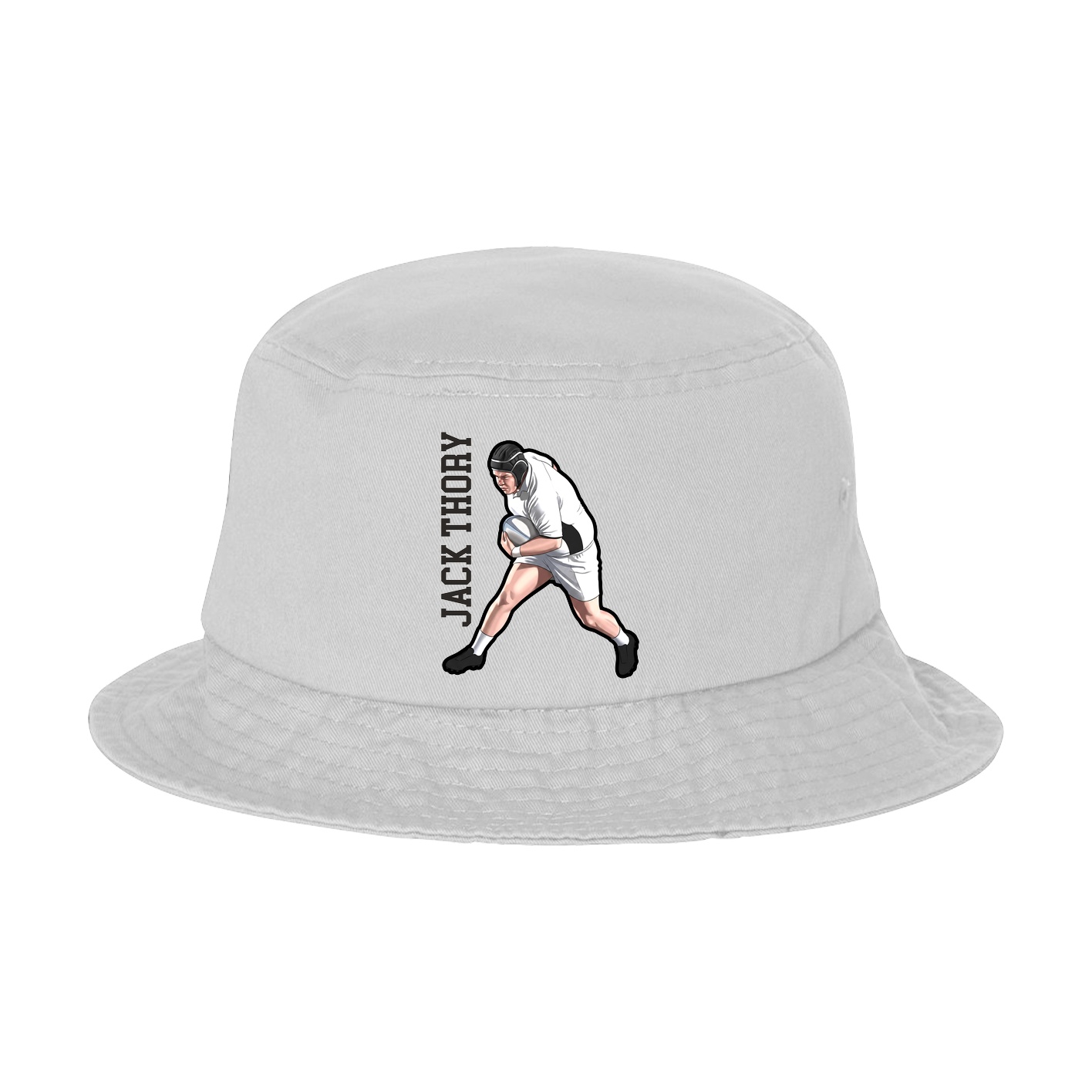 Bucket Cap — Name Vertical in White