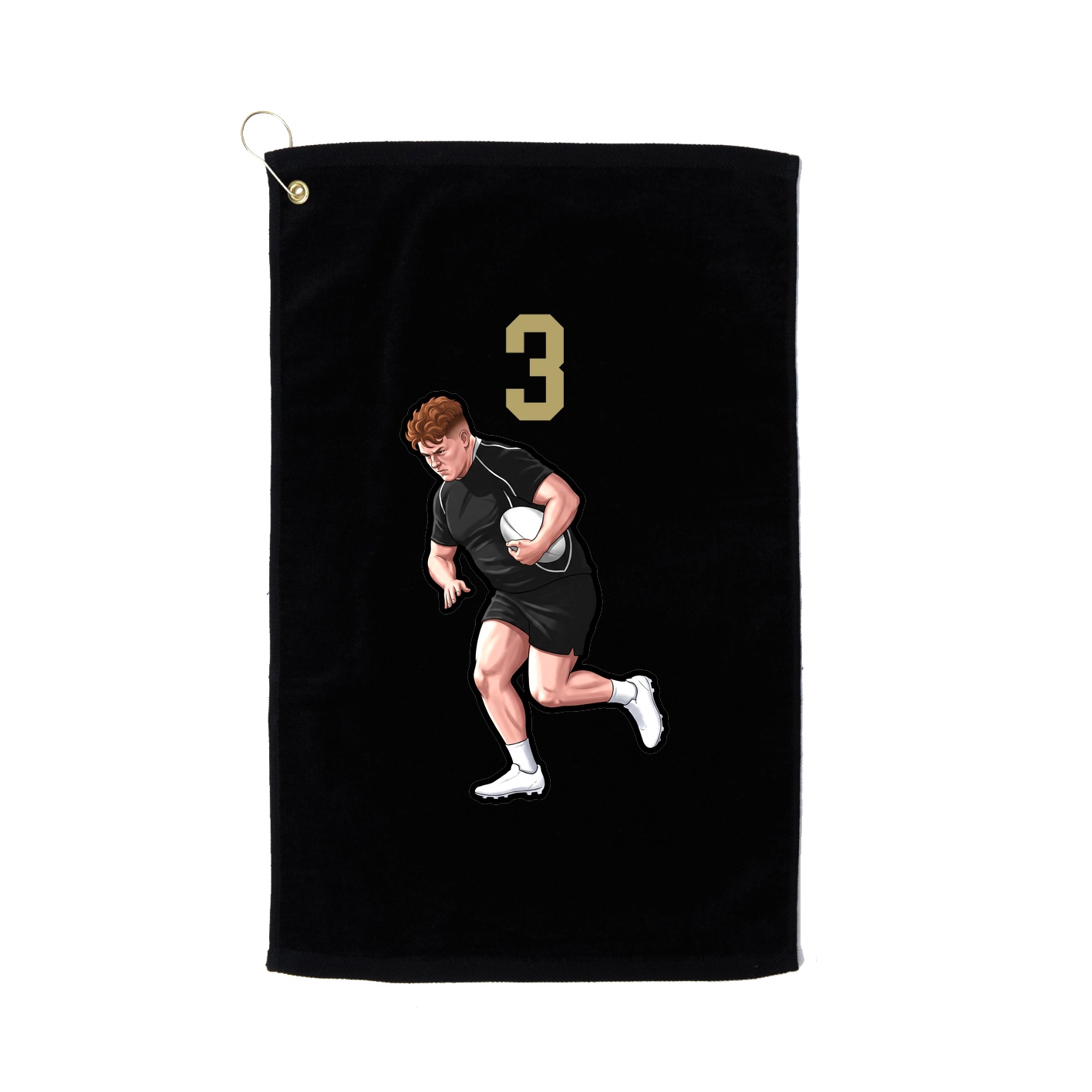 Golf Towel — Number Top in Black