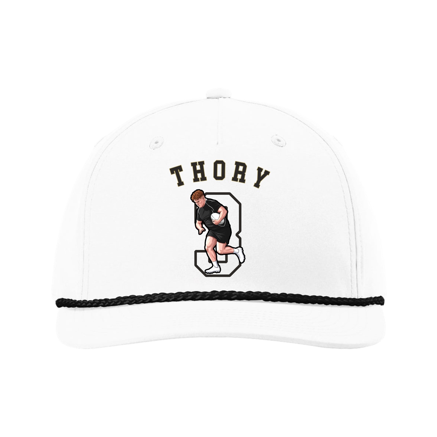Five-Panel Classic Rope Cap — Shirsey Arch in White