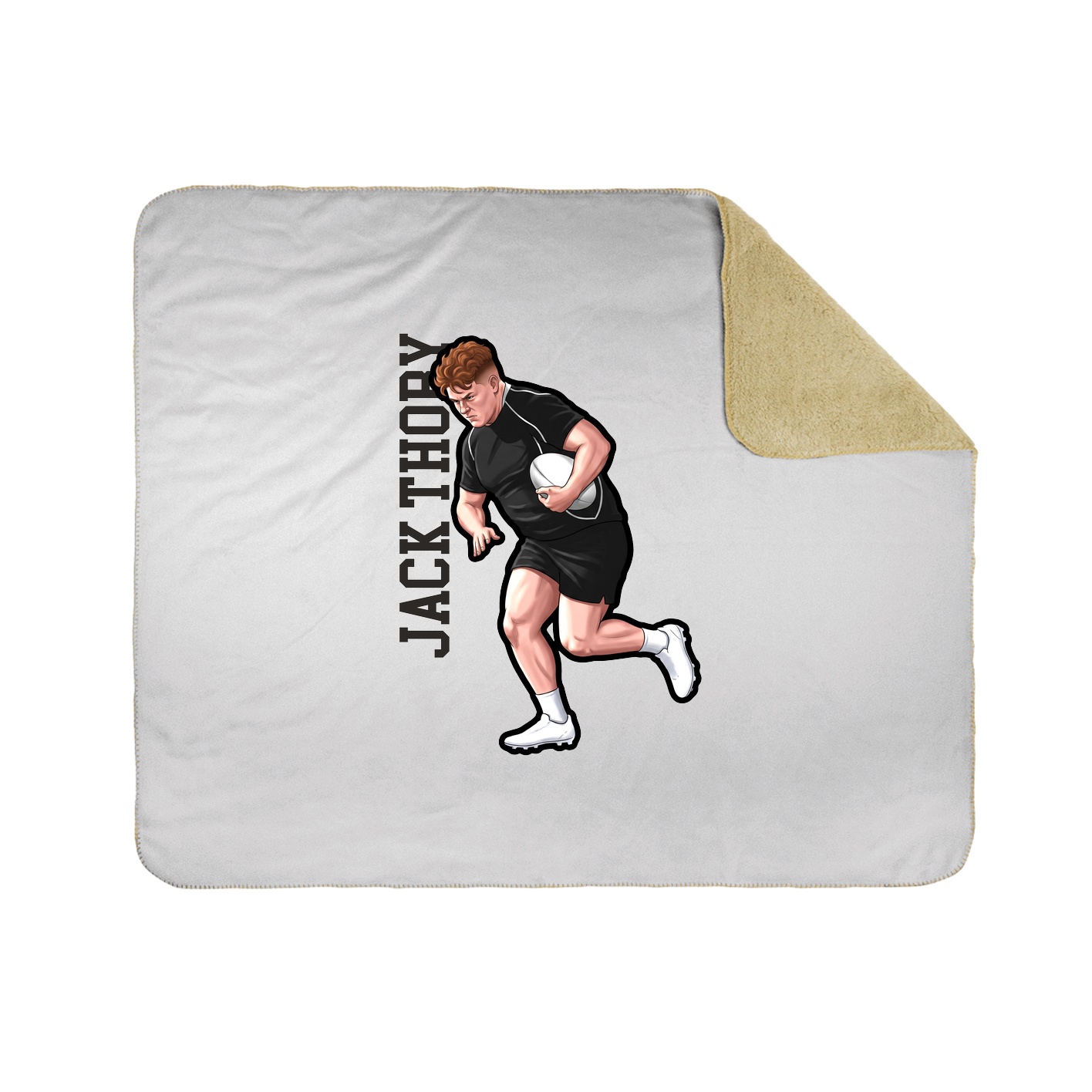 Throw Blanket — Name Vertical in White