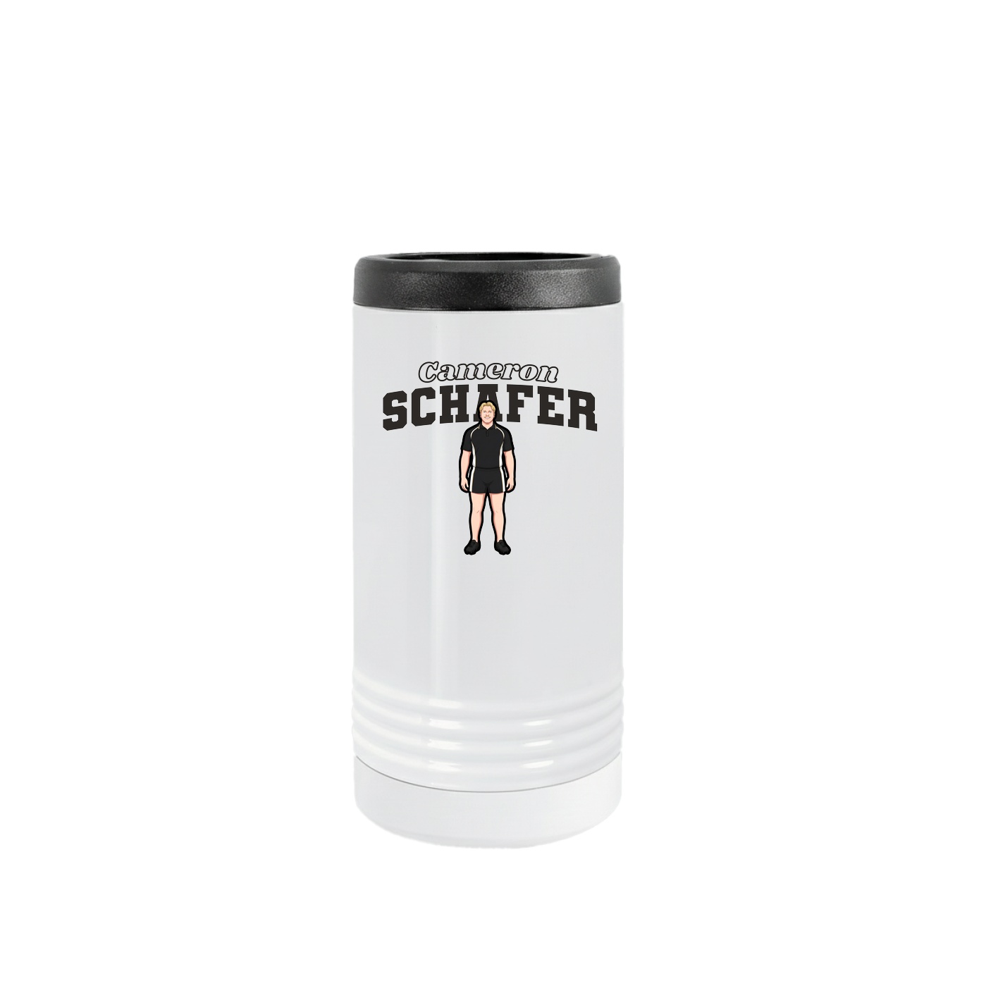 Slim Beverage Holder — Name Arch in White
