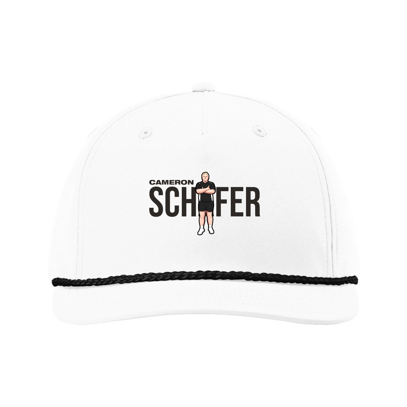 Five-Panel Classic Rope Cap — Player Name in White