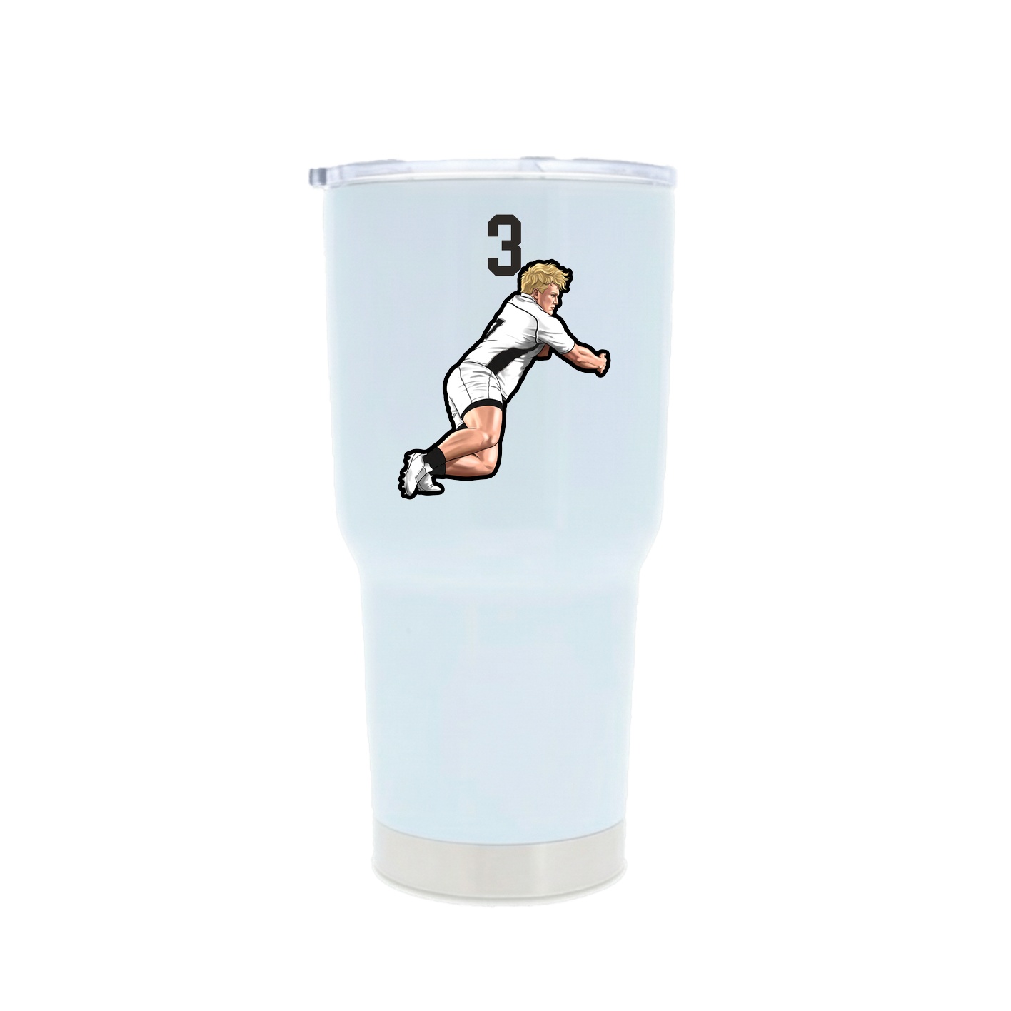 30oz Stainless Steel Tumbler — Number Top in White
