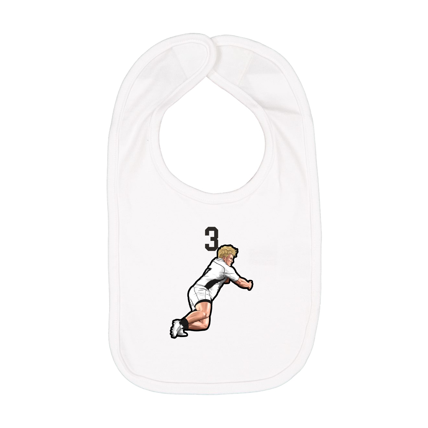 Infant Bib — Number Top in White