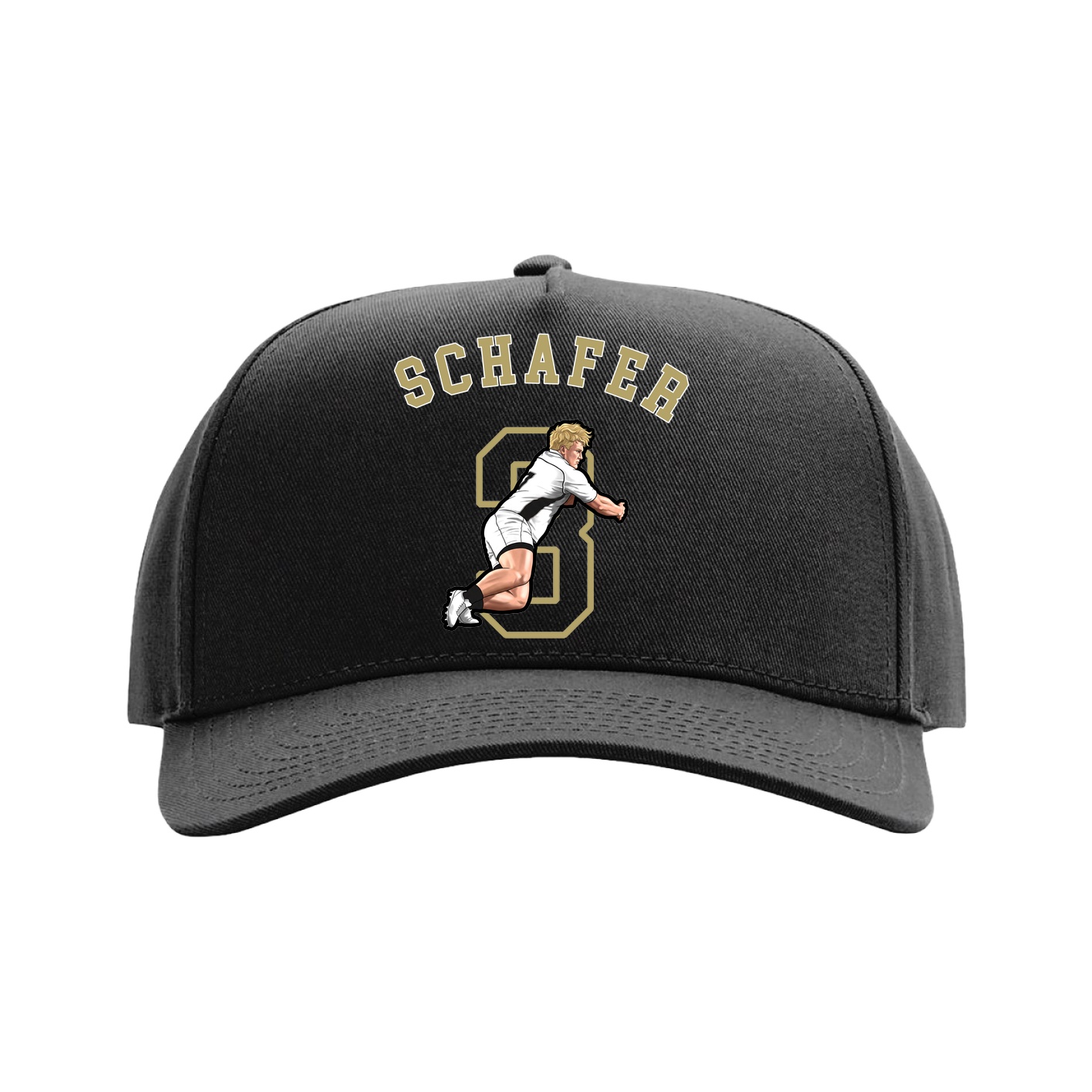 Full Fabric Five-Panel Champ Cap — Shirsey Arch in Black