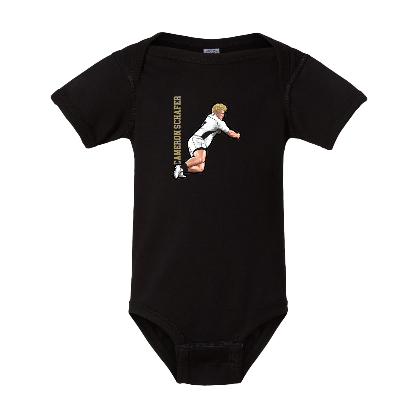 Baby Onesie — Name Vertical in Black