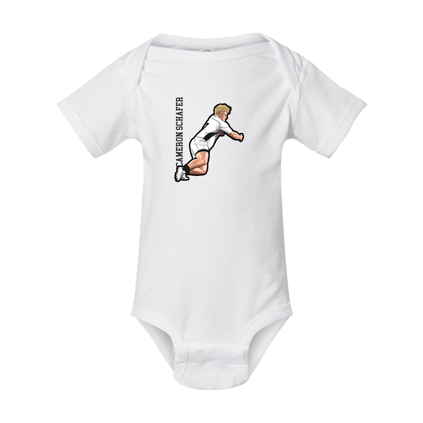 Baby Onesie — Name Vertical in White