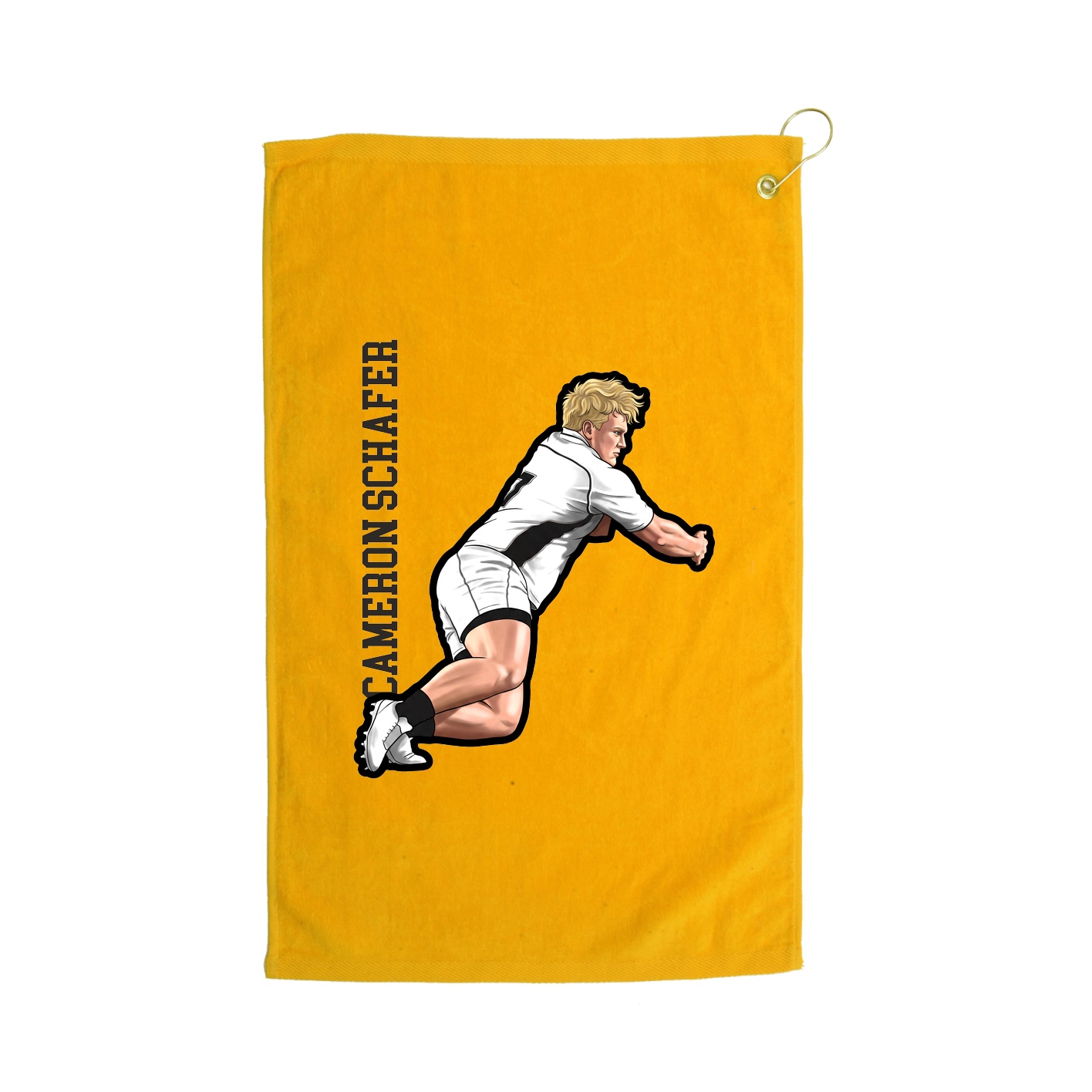 Golf Towel — Name Vertical in Gold