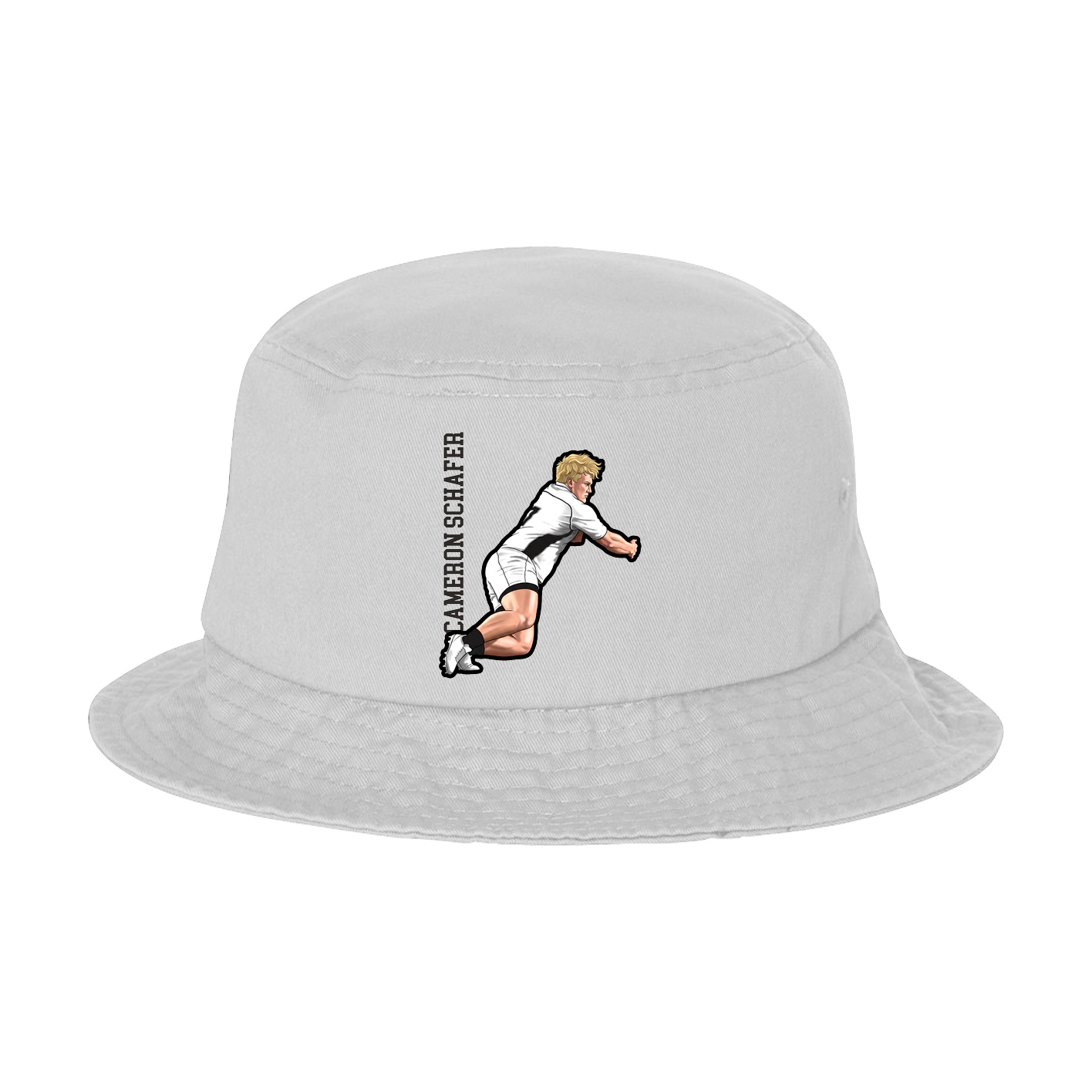Bucket Cap — Name Vertical in White