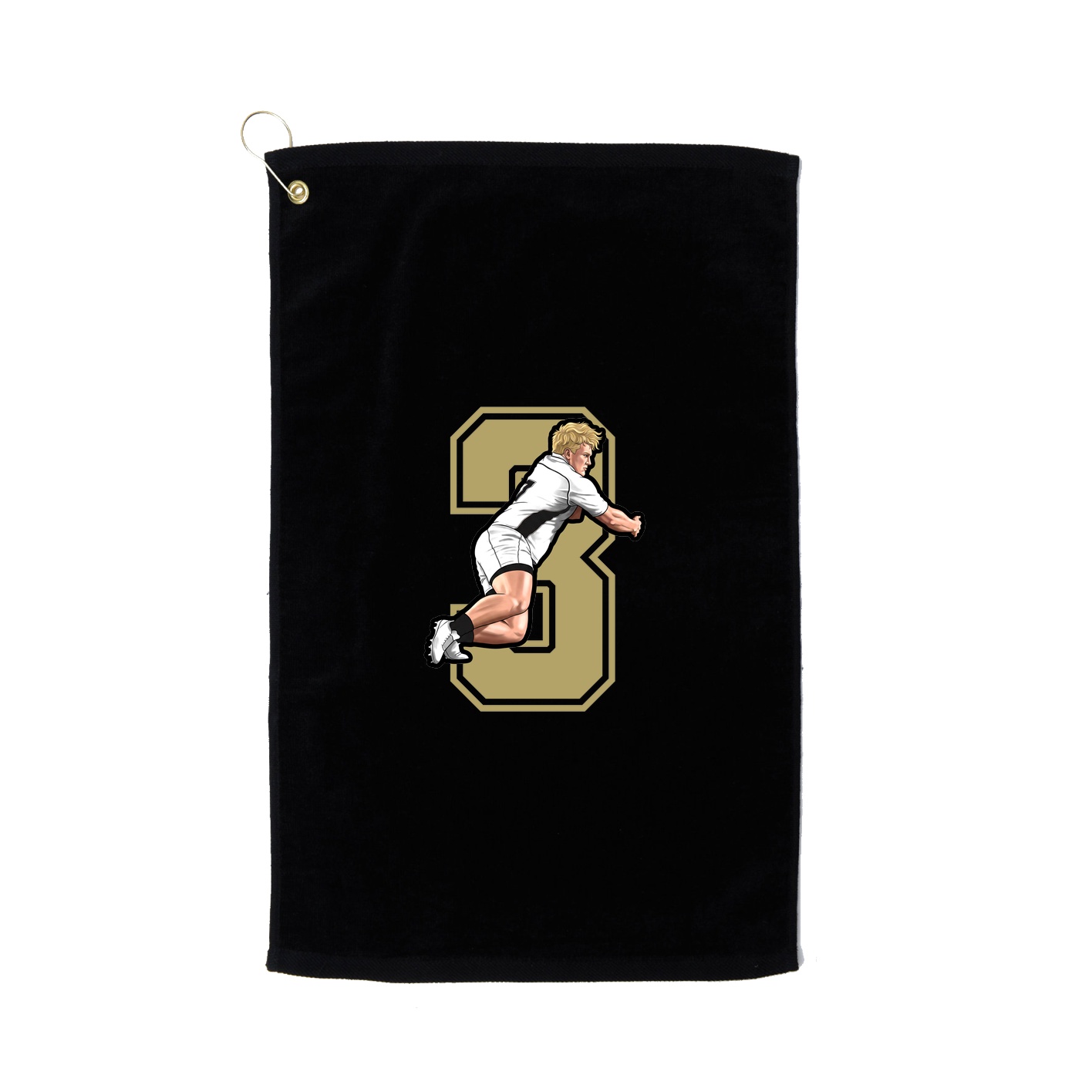 Golf Towel — Number in Black