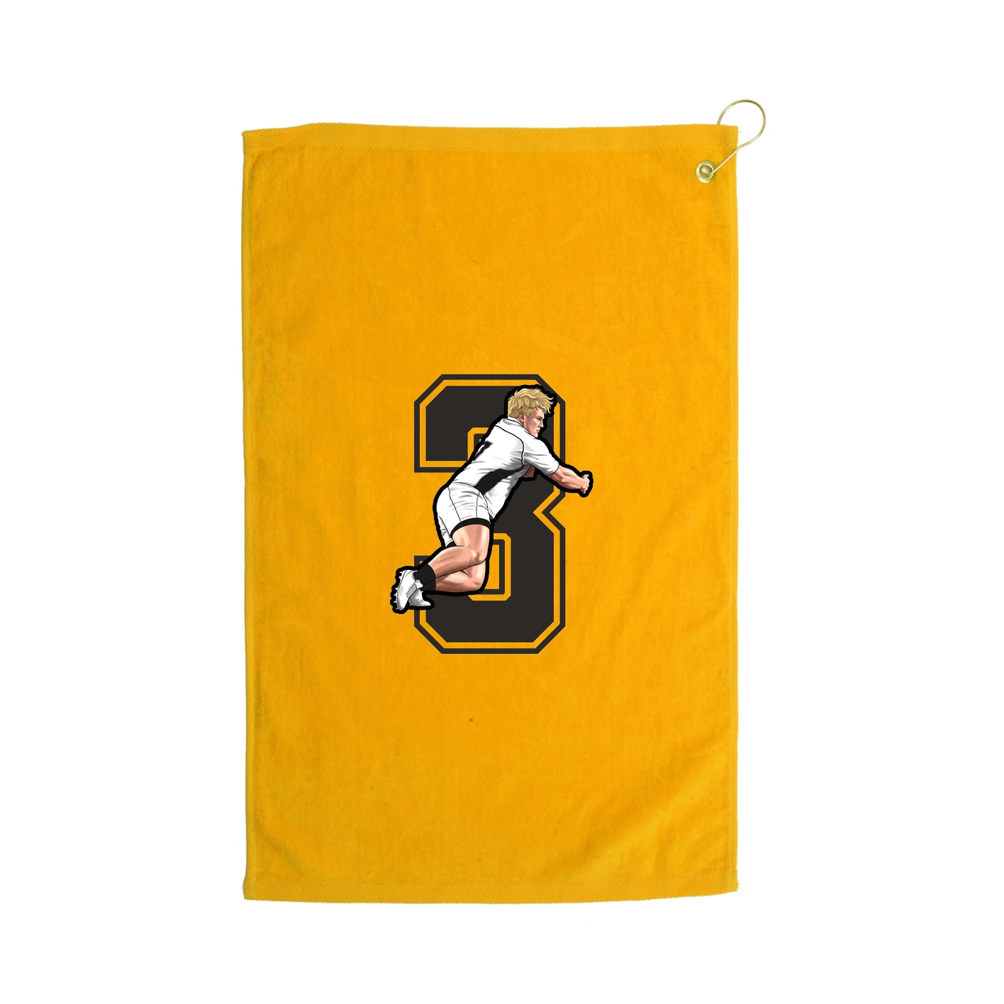 Golf Towel — Number in Gold