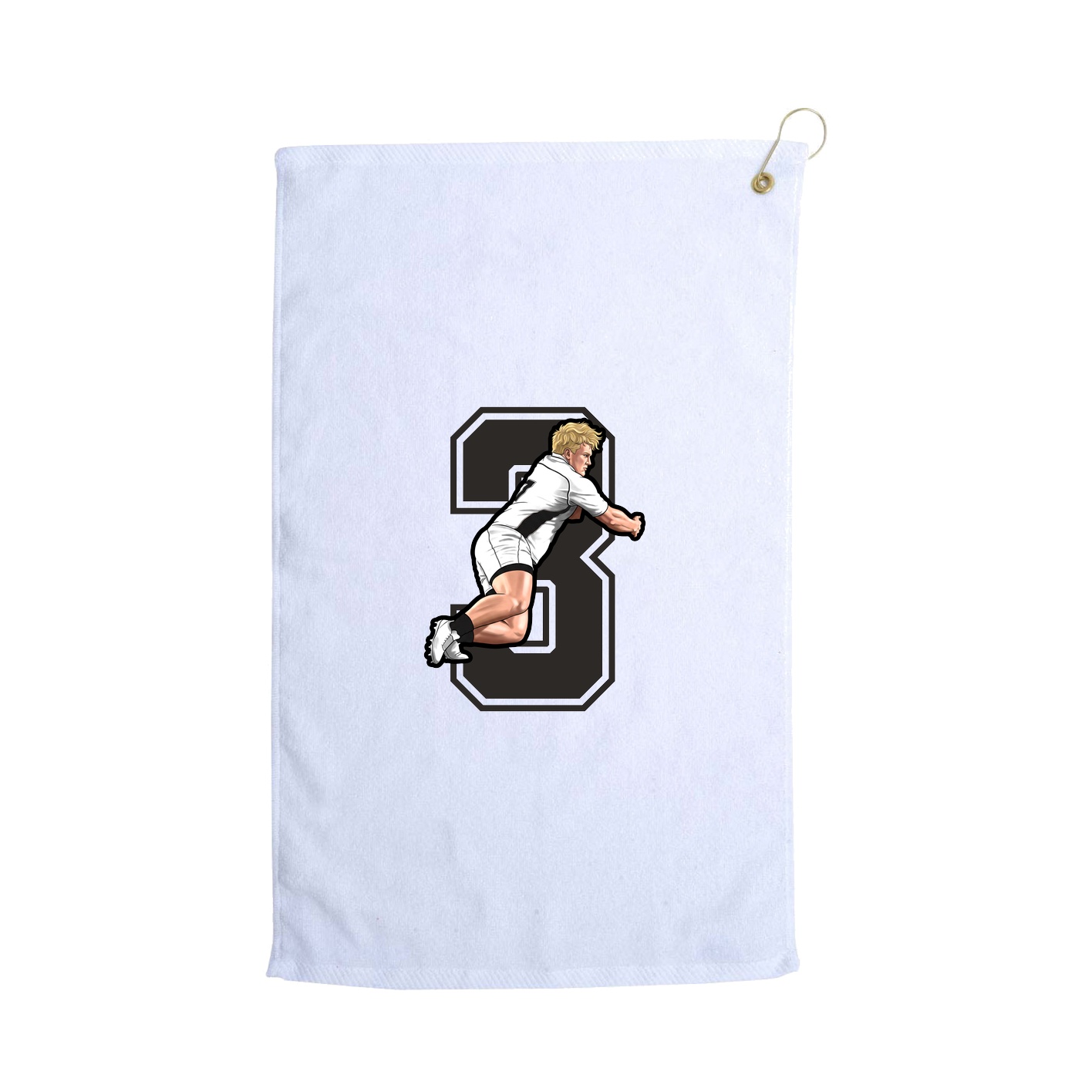 Golf Towel — Number in White