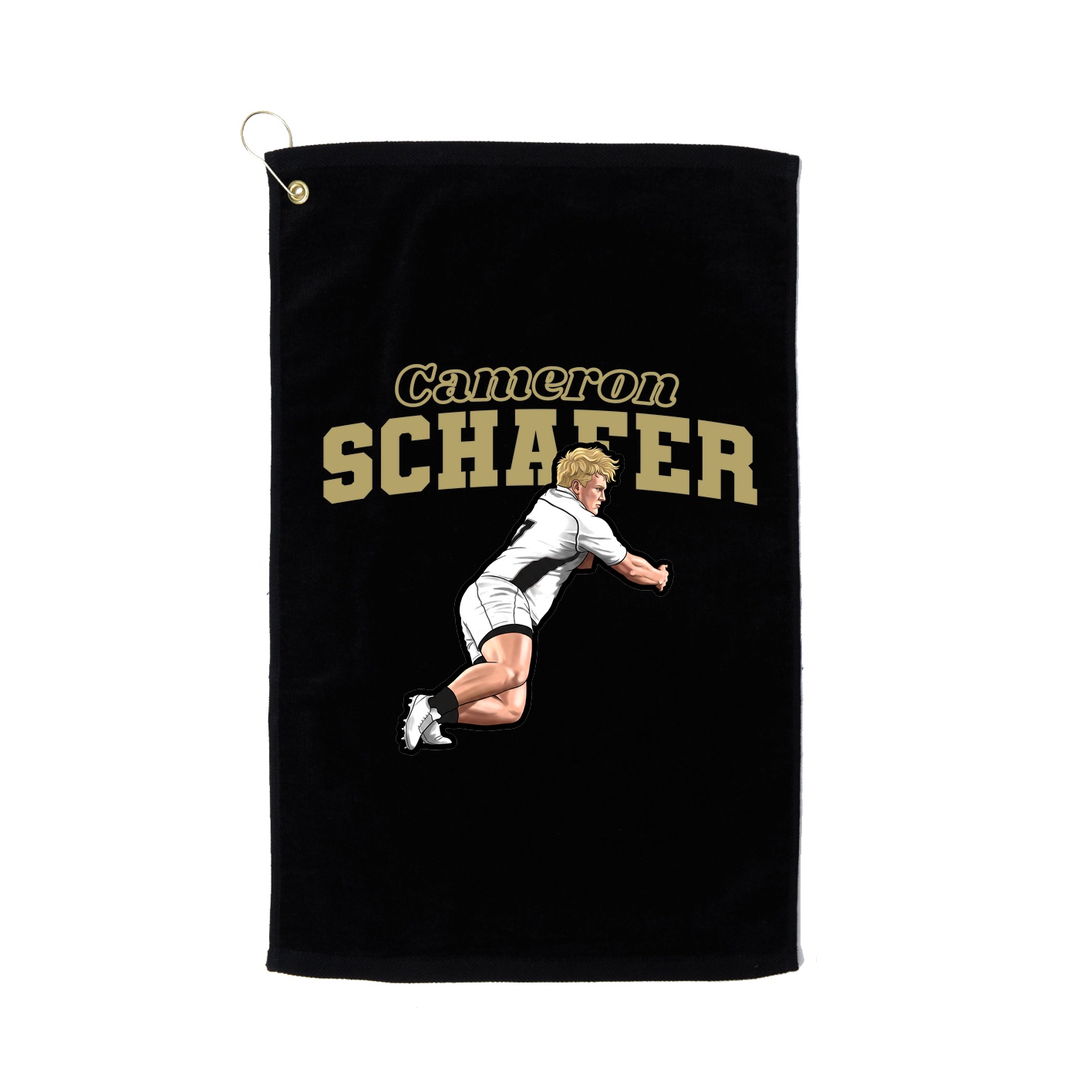 Golf Towel — Name Arch in Black