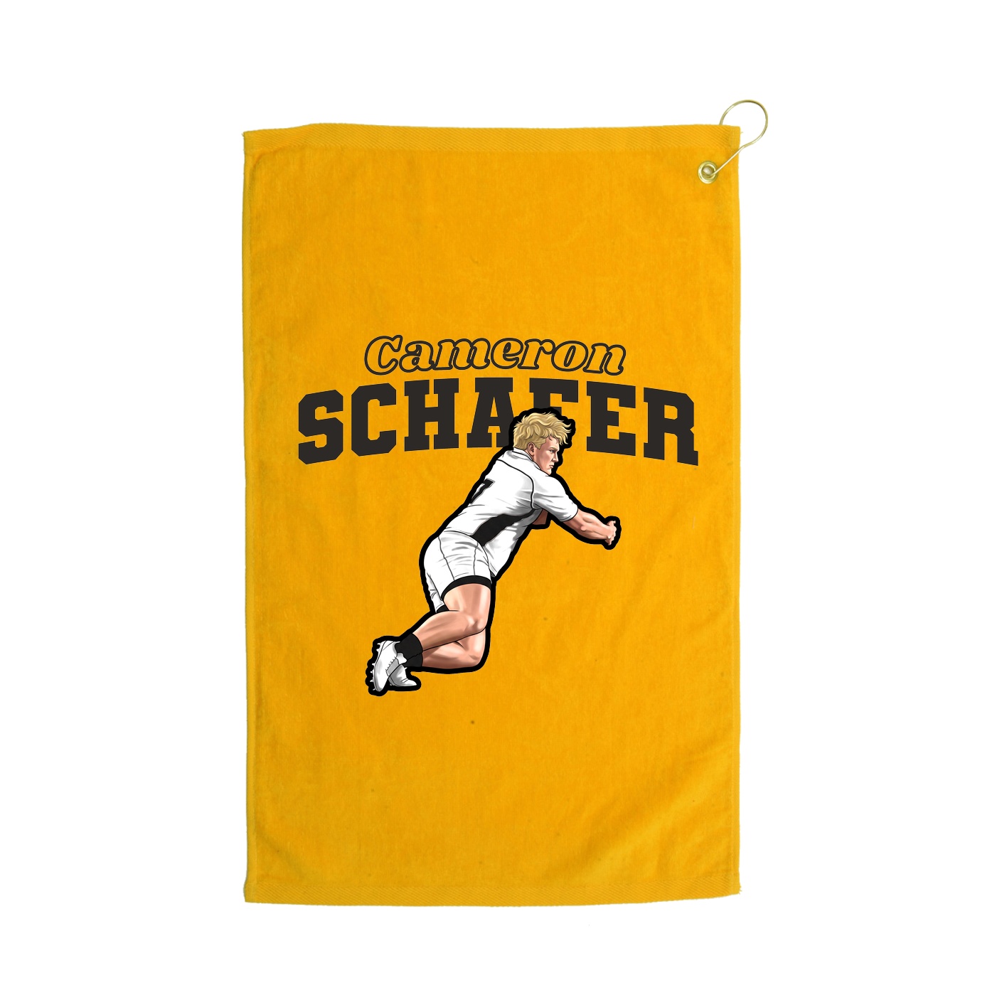 Golf Towel — Name Arch in Gold