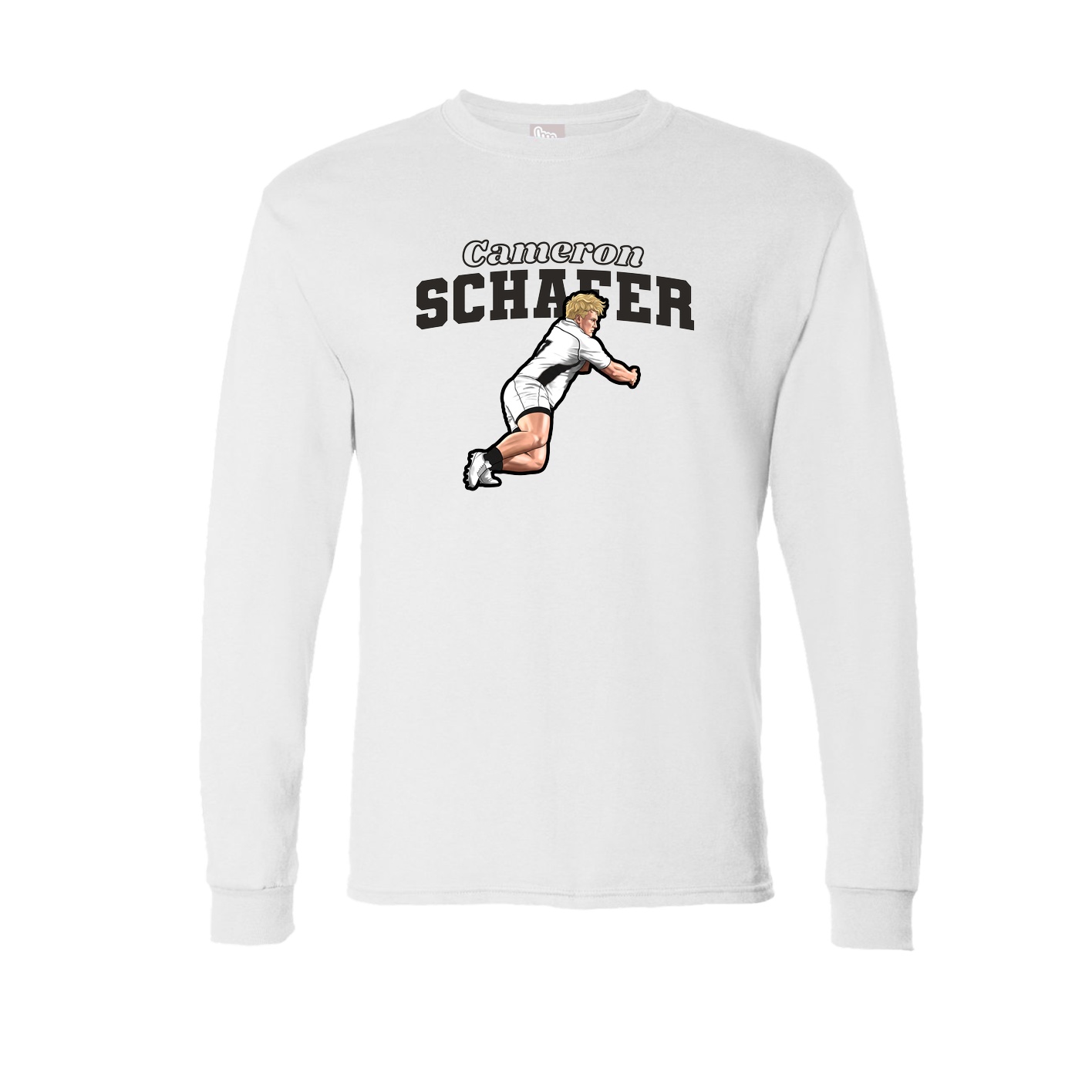 Long Sleeve Tee — Name Arch in White