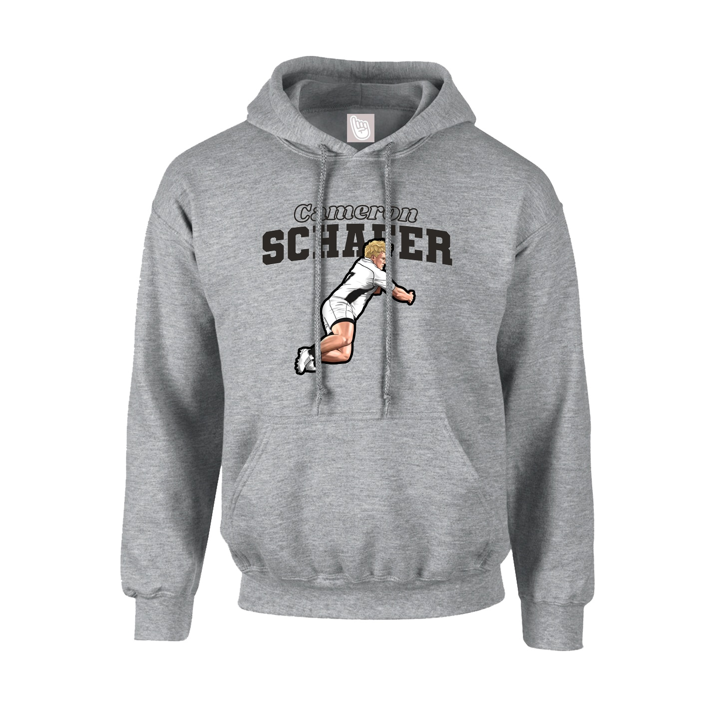 Youth Hoodie — Name Arch in Grey