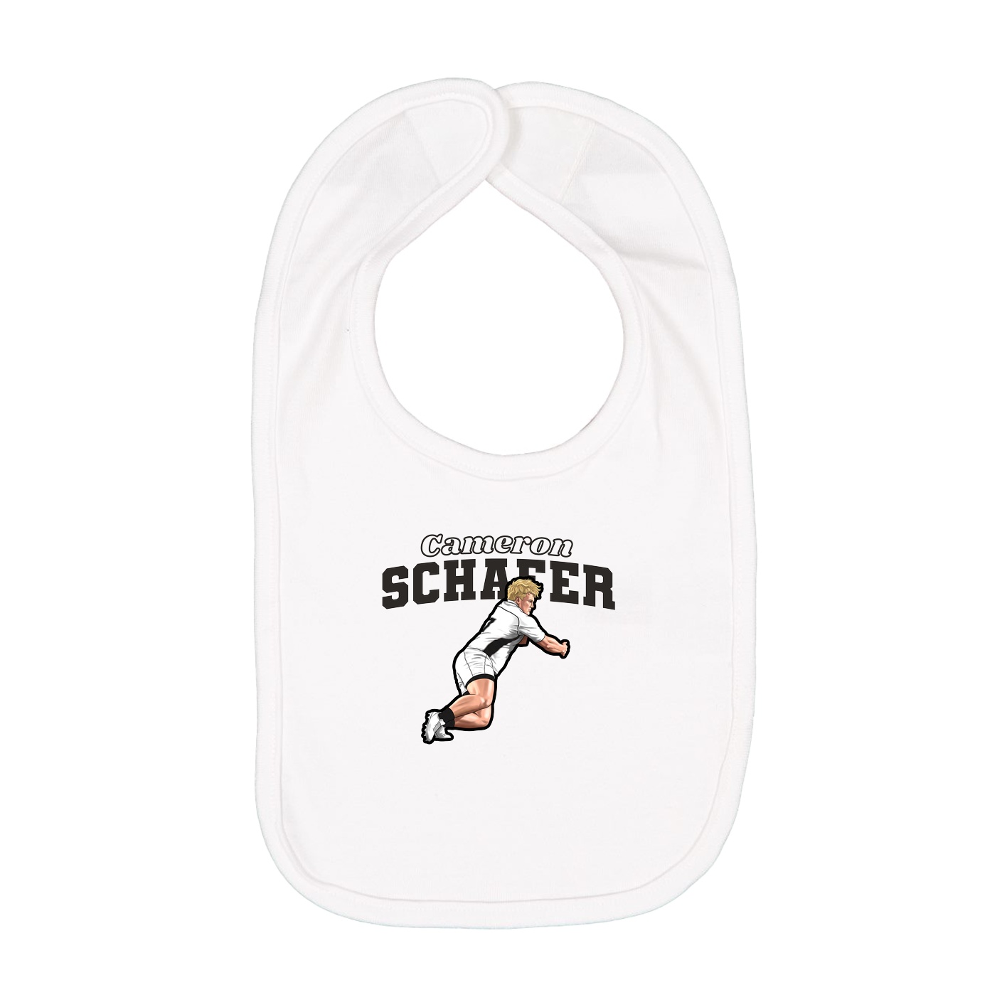 Infant Bib — Name Arch in White