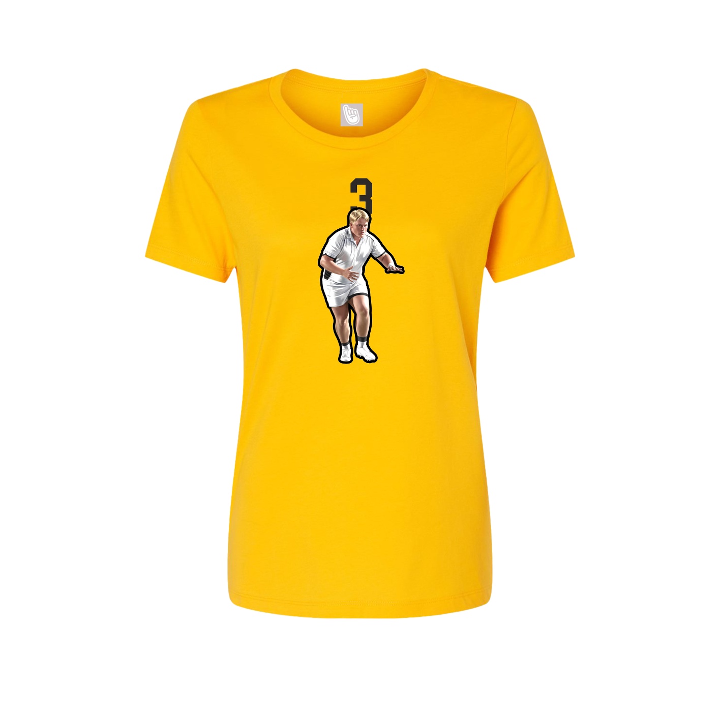 Womens Tee — Number Top in Gold