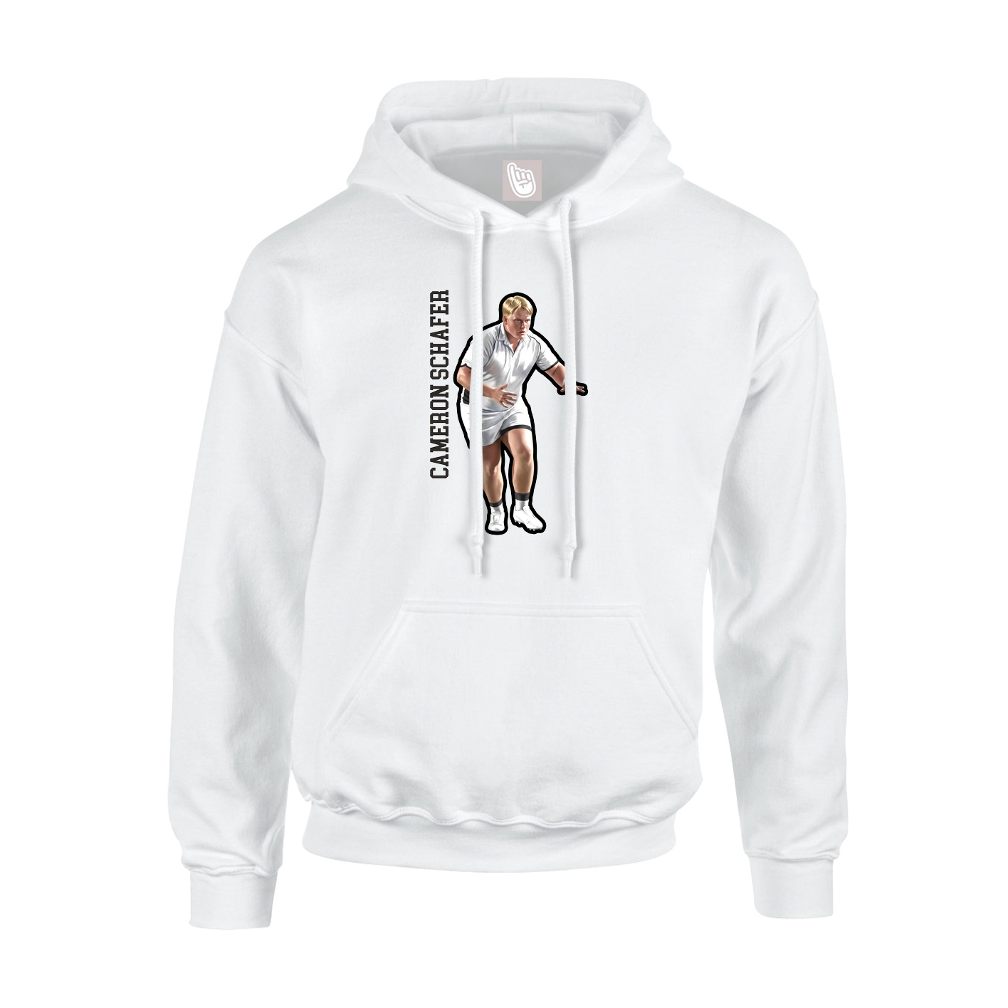 Hoodie — Name Vertical in White