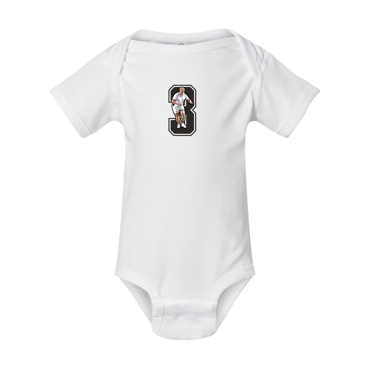 Baby Onesie — Number in White