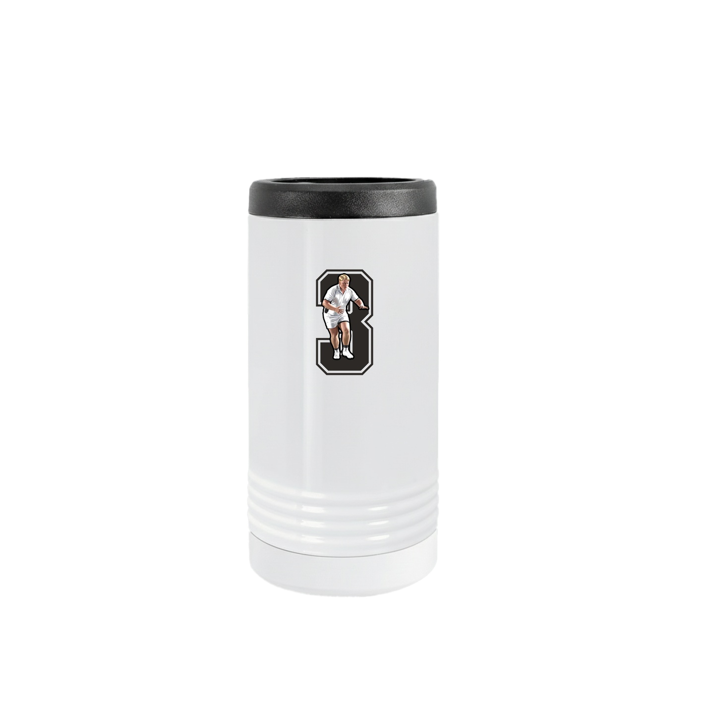 Slim Beverage Holder — Number in White